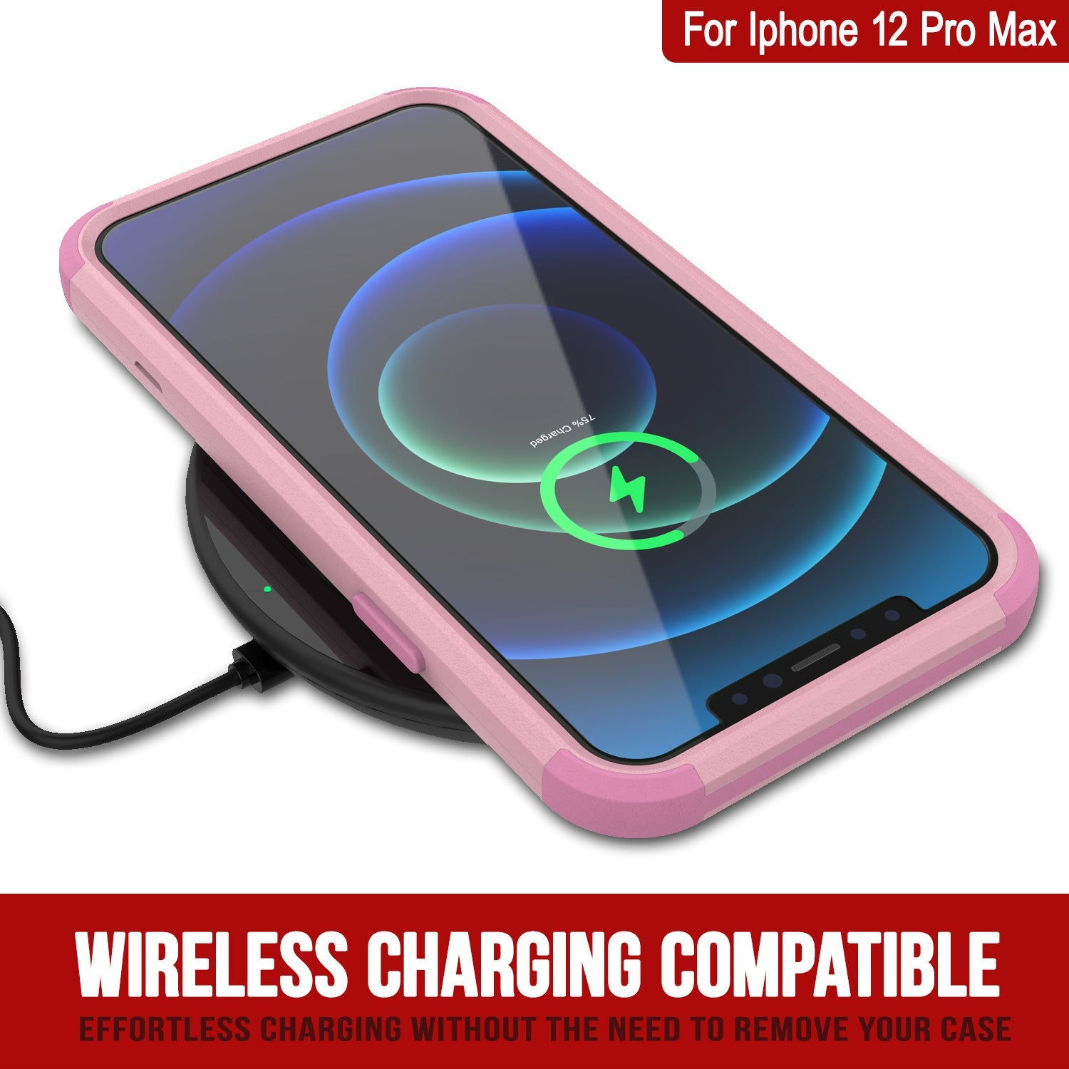 Punkcase for iPhone 12 Pro Max Belt Clip Multilayer Holster Case [Patron Series] [Pink]