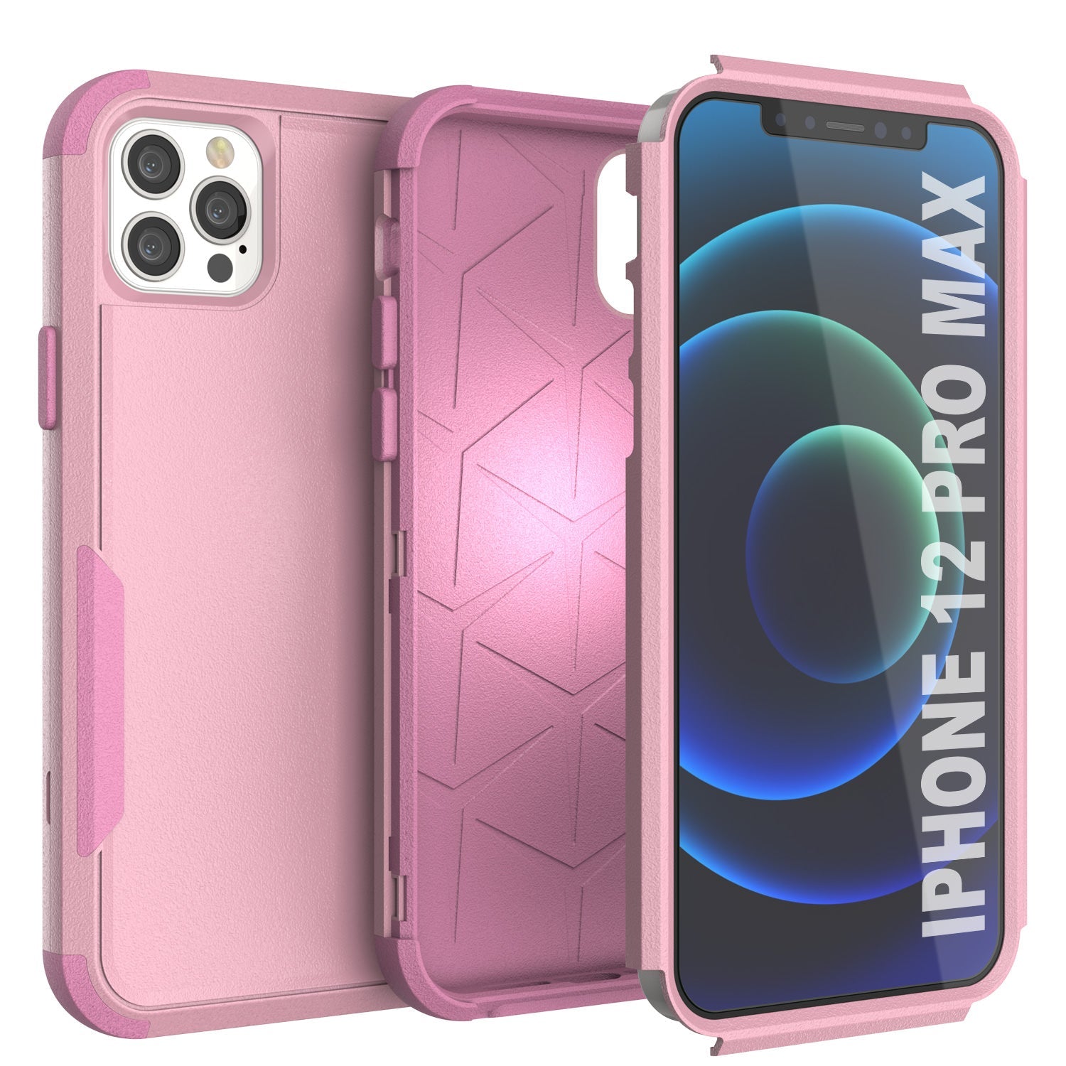 Capa Punkcase para iPhone 12 Pro Max com Clip de Cinto e Bolsa Multicamadas [Série Patron] [Rosa]