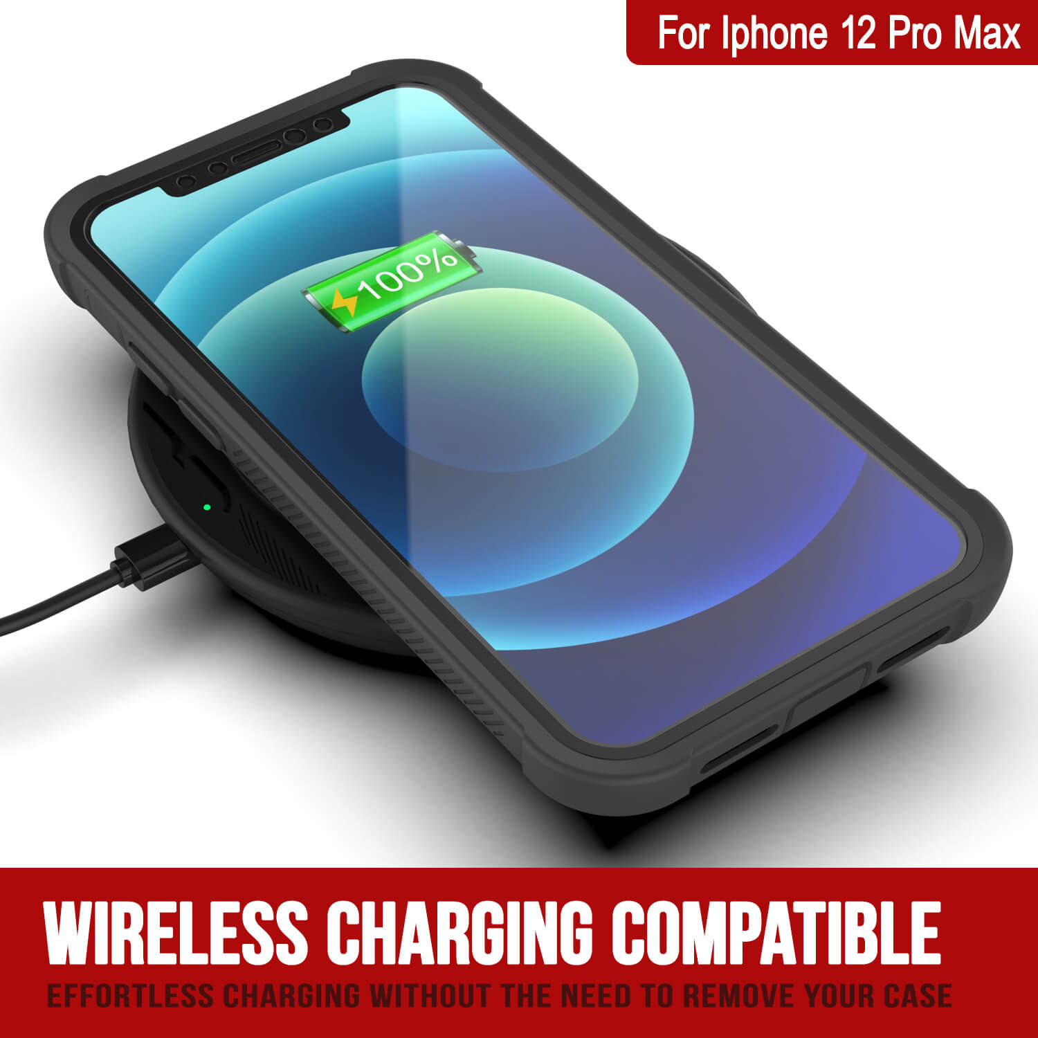 Capa PunkCase para iPhone 12 Pro Max, [Série Espartana] Capa Resistente Clara e Resistente com Protetor de Tela Integrado [Preto]
