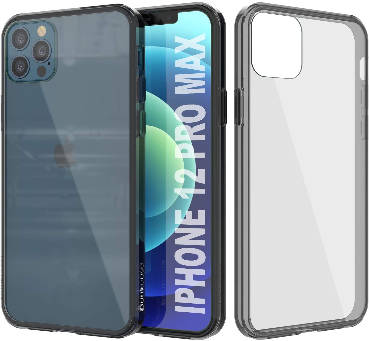 Capa para iPhone 12 Pro Max Punkcase® Série Crystal Black LUCID 2.0 com Protetor de Tela PUNK SHIELD | Ajuste Ultra
