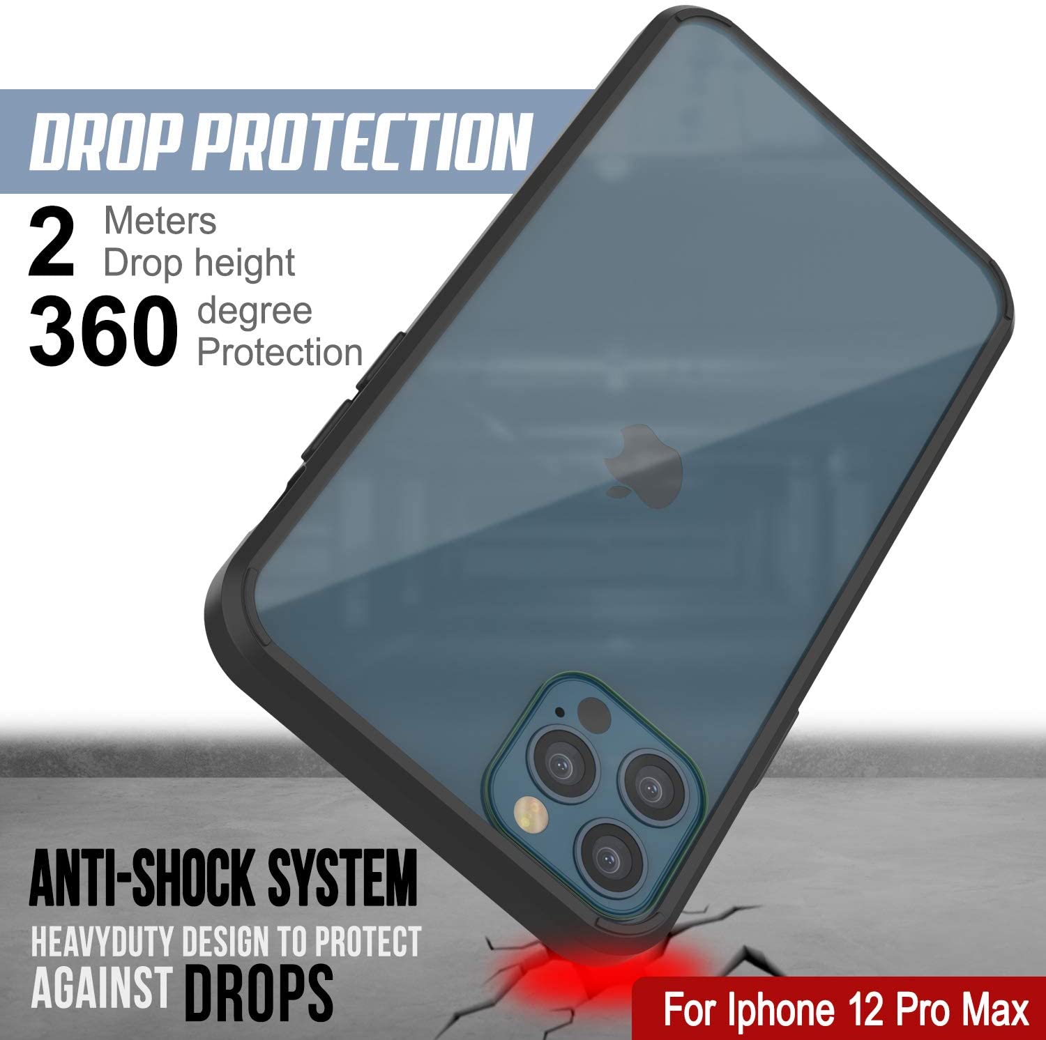 iPhone 13 Pro Max Case Punkcase® LUCID 2.0 Black Series w/ PUNK SHIELD Screen Protector | Ultra Fit
