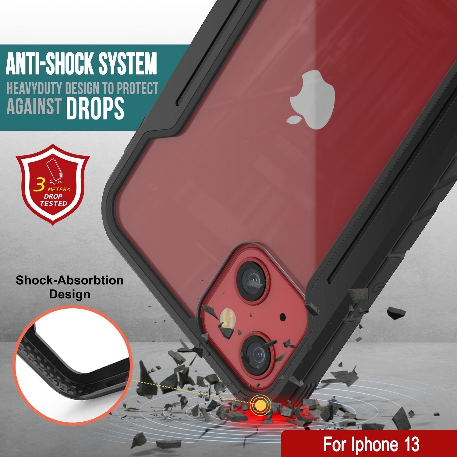 Capa de defesa militar protetora Punkcase iPhone 14 Ravenger MAG Grade Multilayer [Preto]