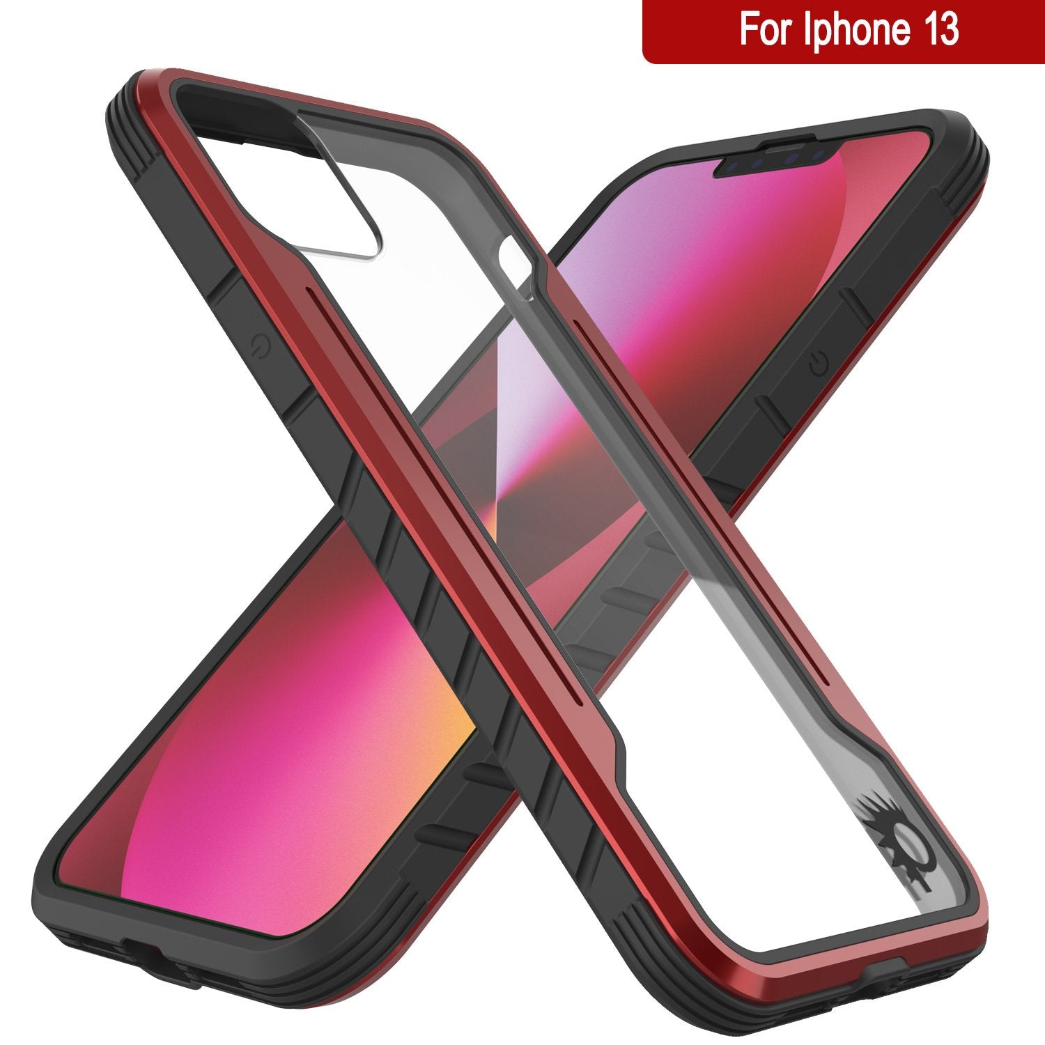 Capa protetora Punkcase iPhone 14 Ravenger MAG Defense de Grau Militar com Camada Múltipla [Vermelha]