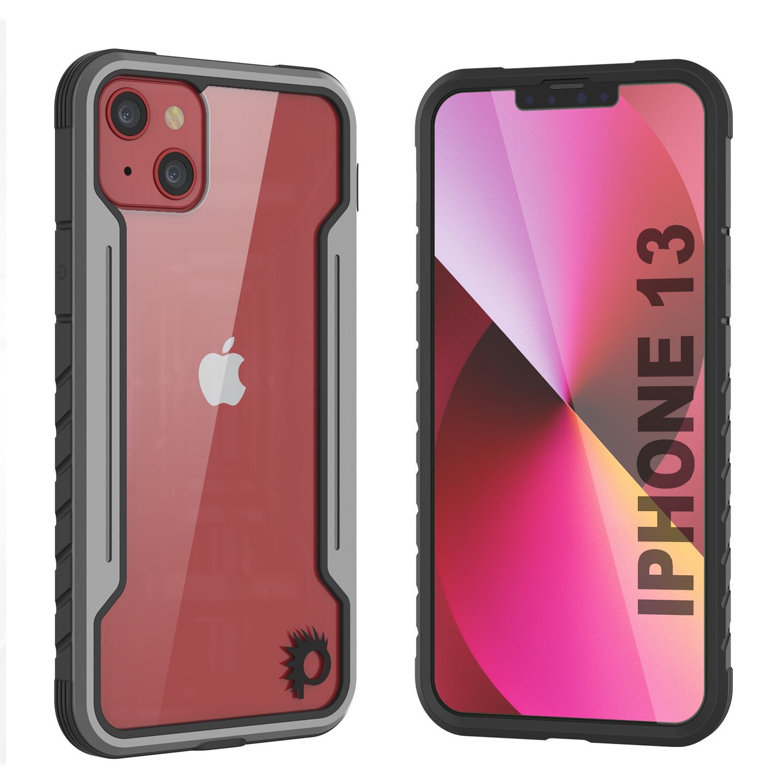 Capa de defesa Punkcase iPhone 14 Ravenger MAG de grau militar protetora de várias camadas [Cinza-Preto]