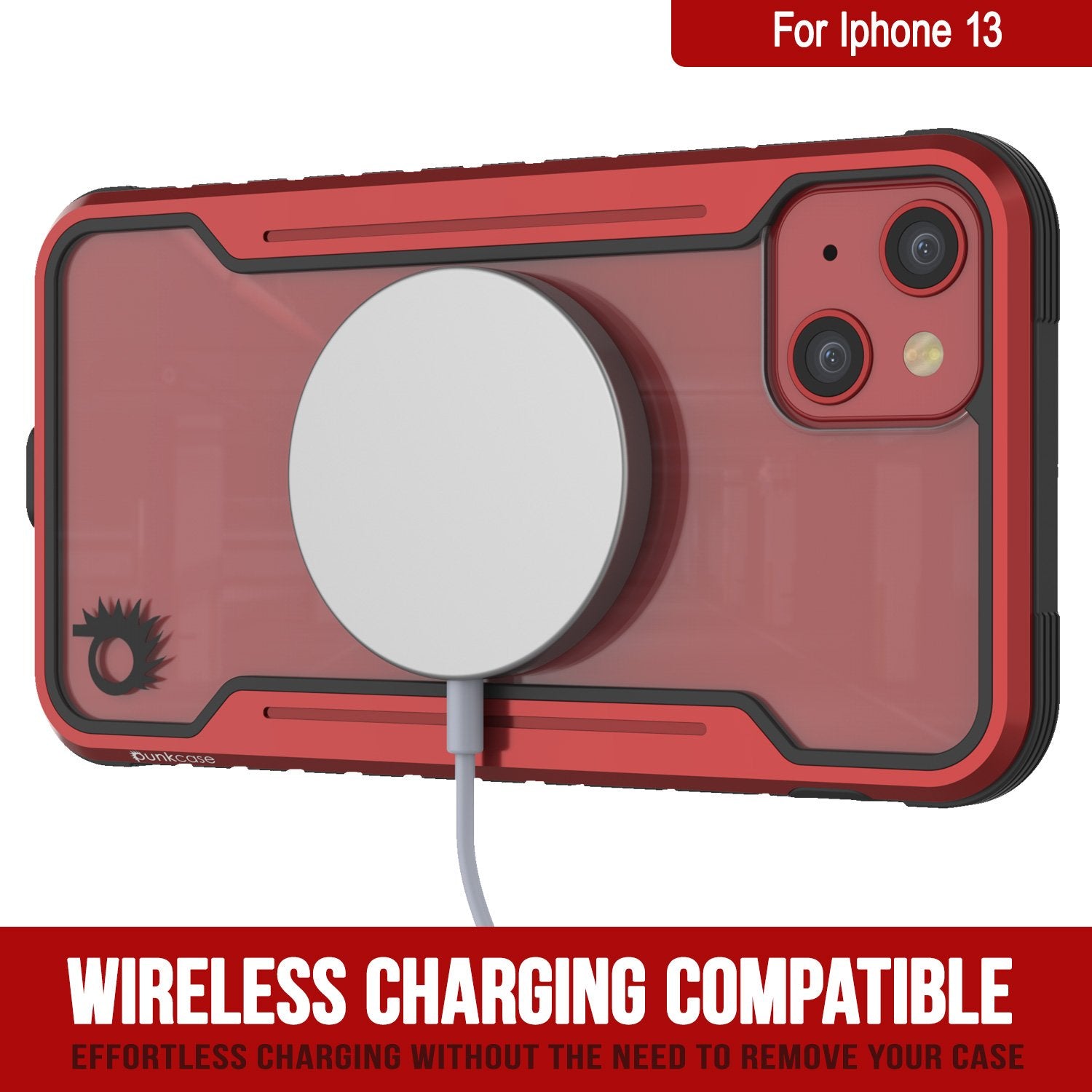 Capa protetora Punkcase iPhone 14 Ravenger MAG Defense de Grau Militar com Camada Múltipla [Vermelha]