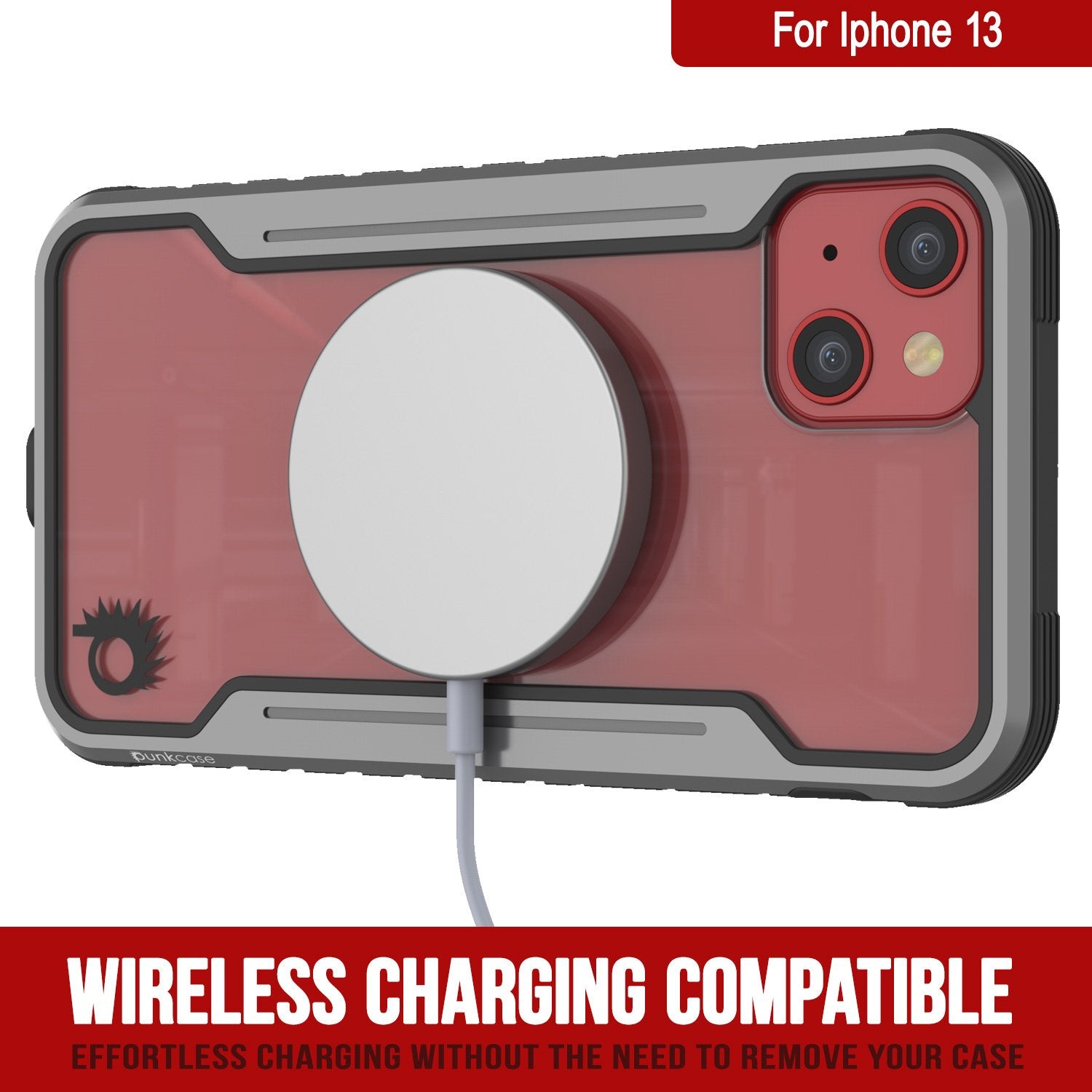 Capa de defesa Punkcase iPhone 14 Ravenger MAG de grau militar protetora de várias camadas [Cinza-Preto]
