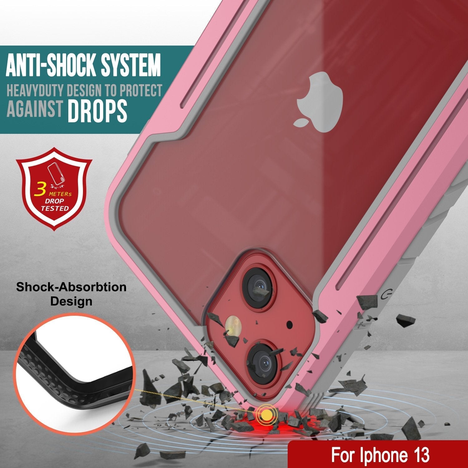 Capa Punkcase iPhone 13 Ravenger Protetora de Grau Militar Multicamada [Rose-Gold]