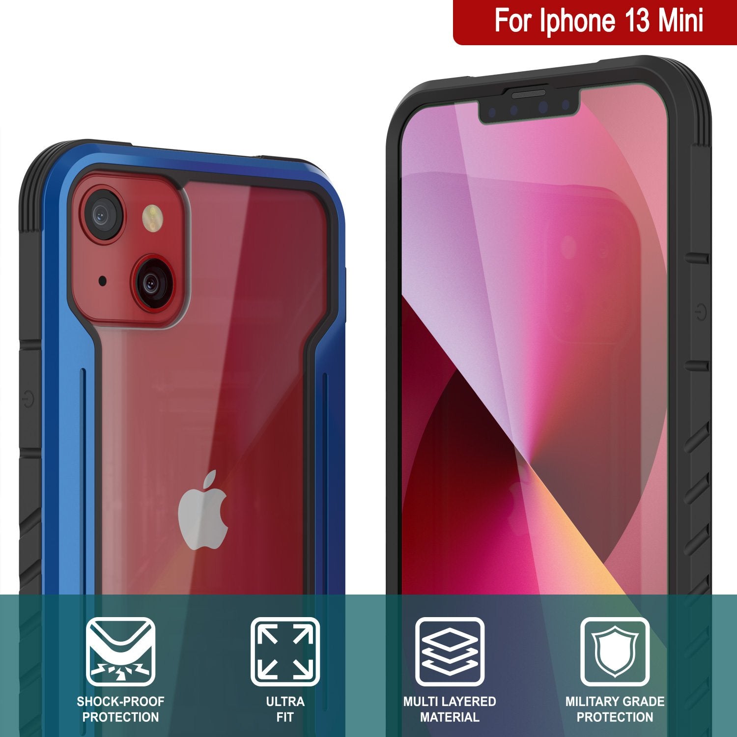 Capa de defesa Punkcase iPhone 14 Plus Ravenger MAG Grade Militar Capa Protetora de várias camadas [Azul Marinho]