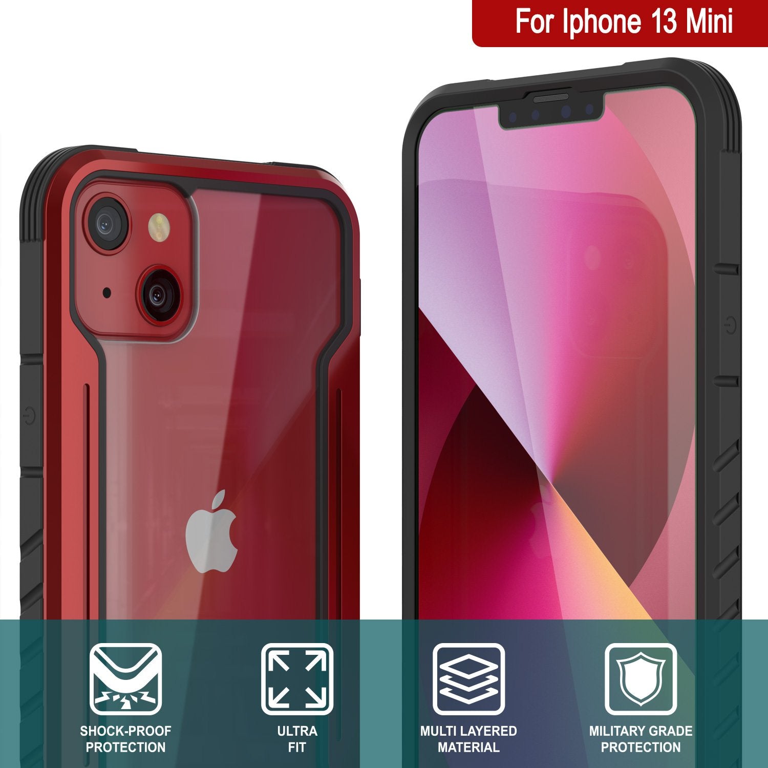Capa de Defesa Punkcase iPhone 14 Plus Ravenger MAG Protetora Militar de Grau Multicamada [Vermelho]