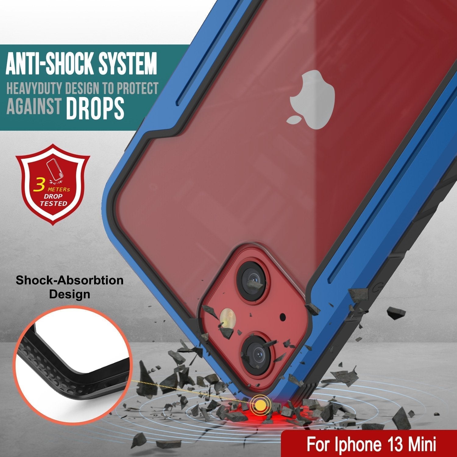 Capa de defesa Punkcase iPhone 14 Plus Ravenger MAG Grade Militar Capa Protetora de várias camadas [Azul Marinho]