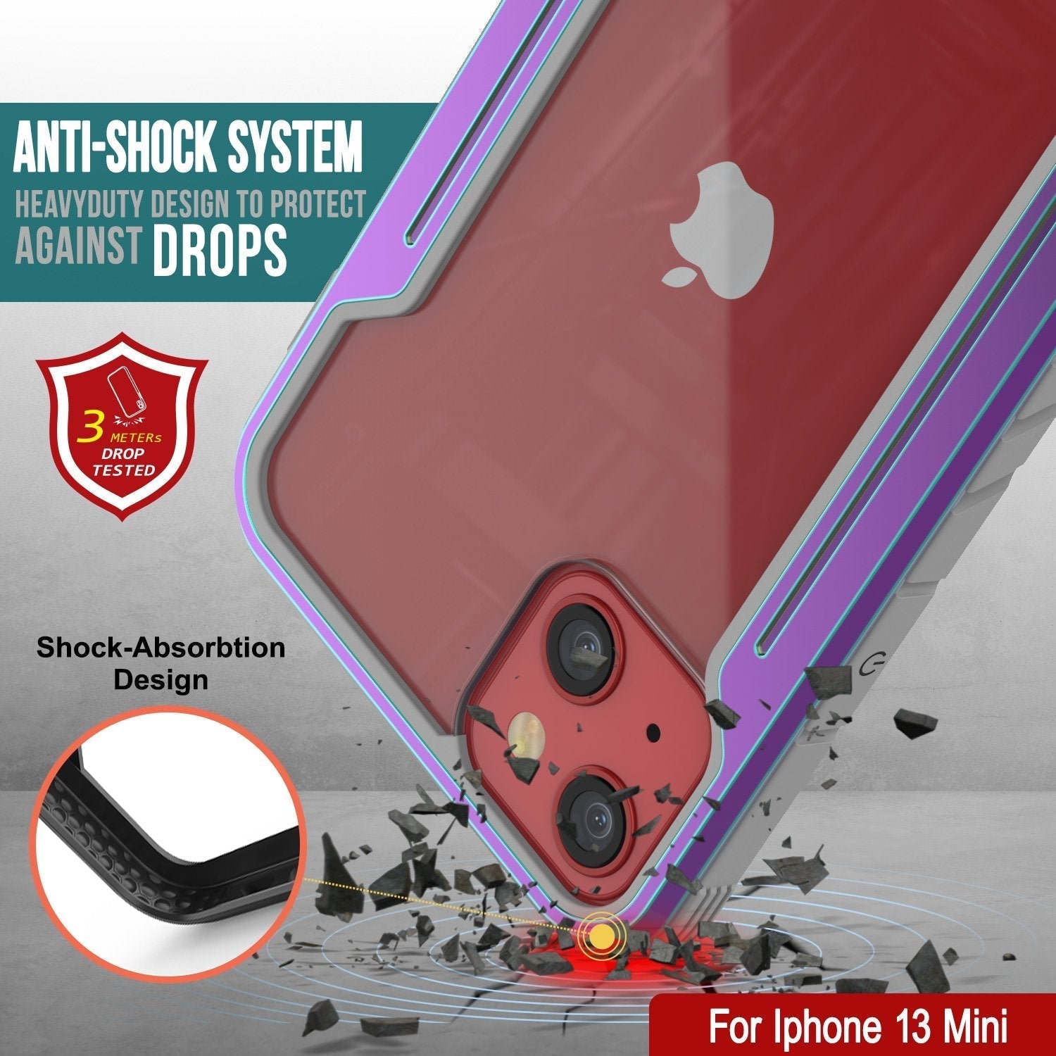 Capa de defesa Punkcase iPhone 14 Plus Ravenger MAG protetora de grau militar com cobertura de várias camadas [Arco-íris]