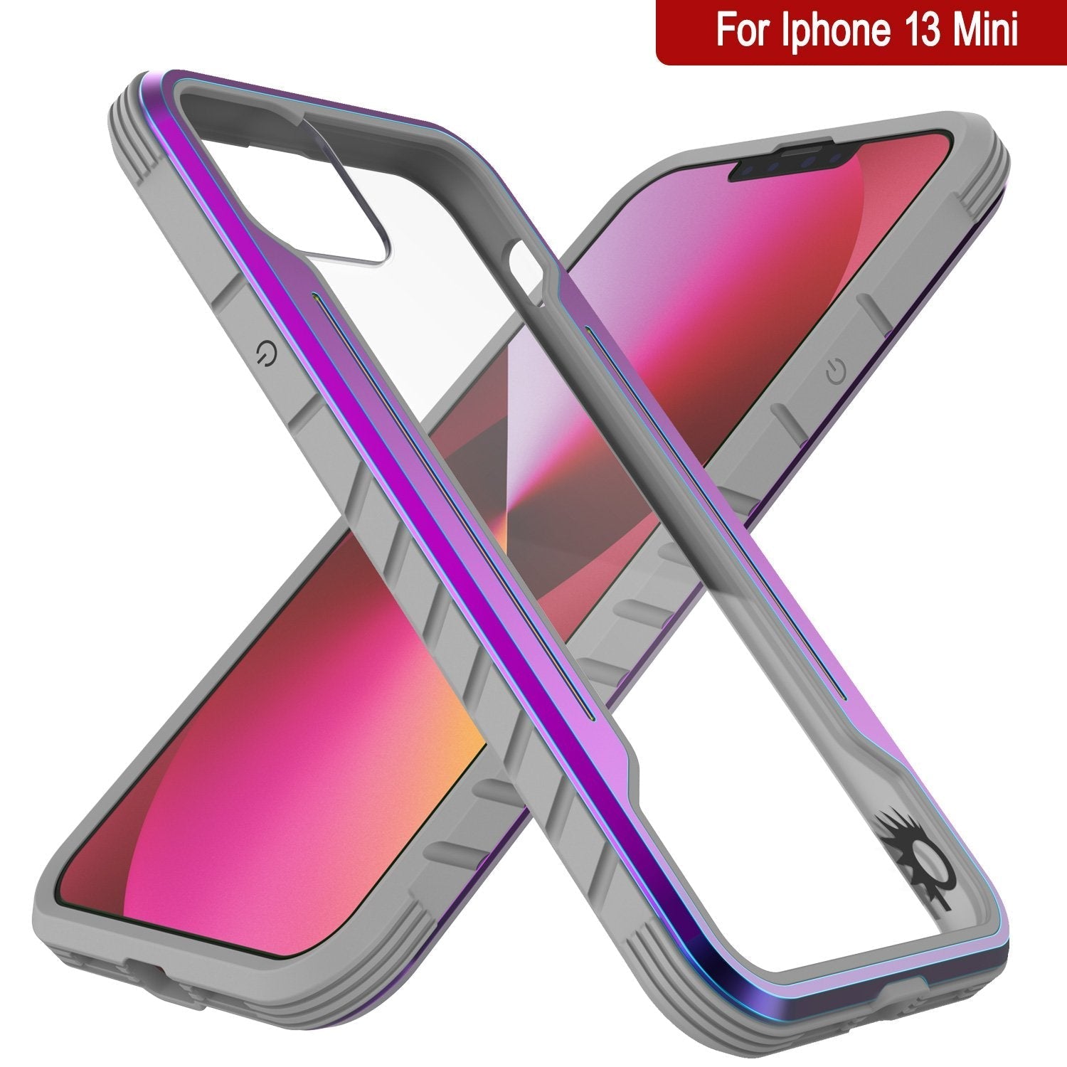 Capa protetora Punkcase iPhone 13 Mini Ravenger de qualidade militar com várias camadas [Arco-íris]