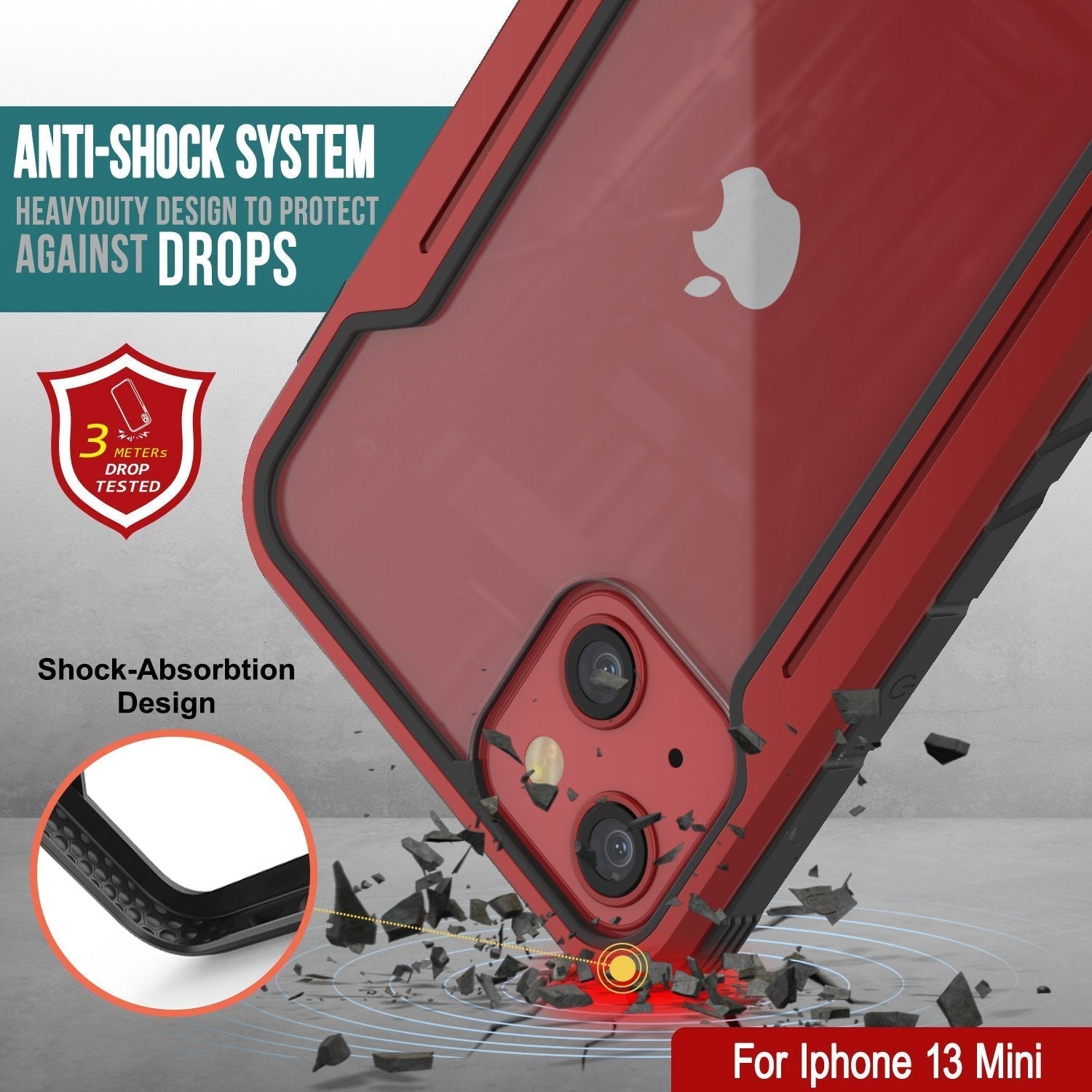 Capa de Defesa Punkcase iPhone 14 Plus Ravenger MAG Protetora Militar de Grau Multicamada [Vermelho]