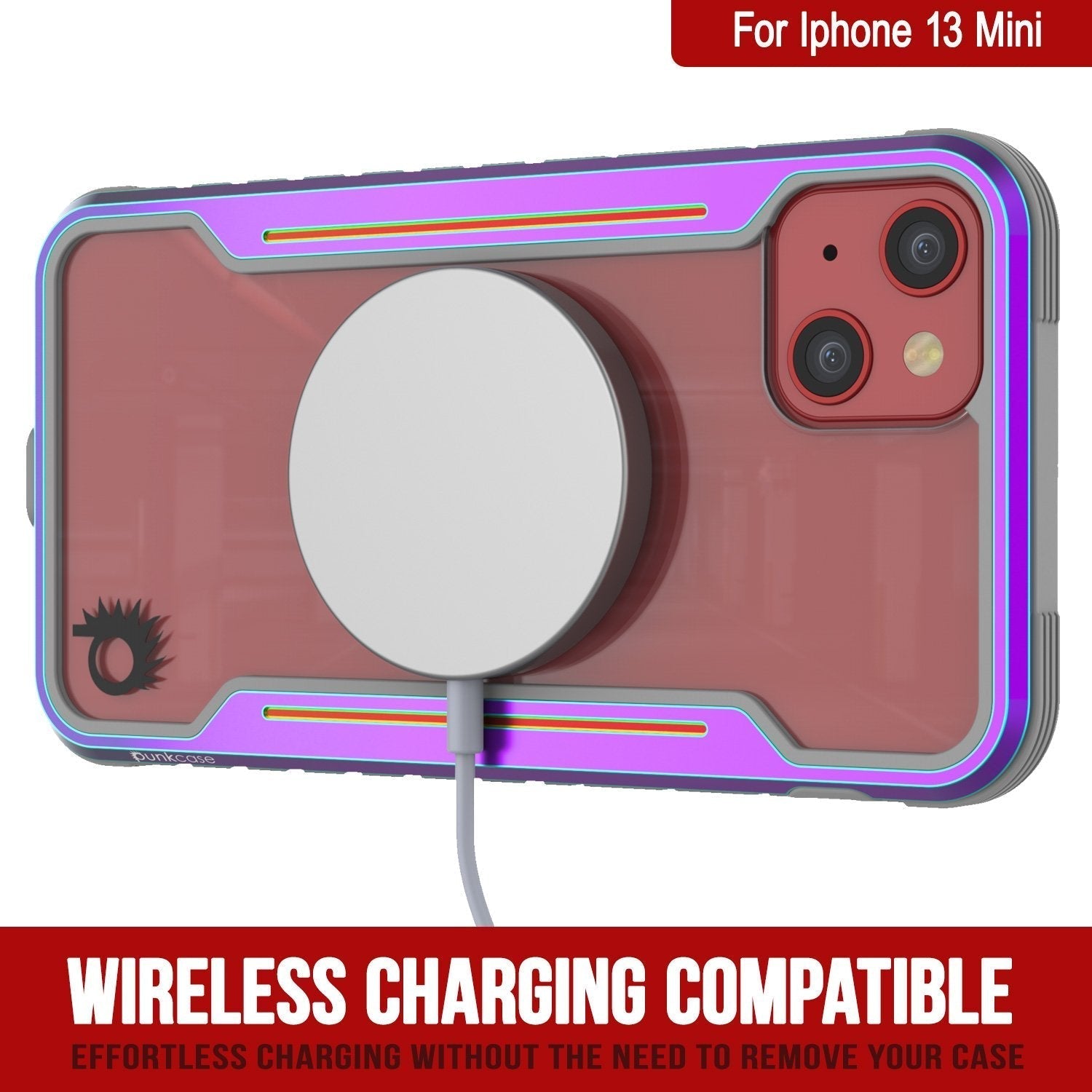 Capa de defesa Punkcase iPhone 14 Plus Ravenger MAG protetora de grau militar com cobertura de várias camadas [Arco-íris]