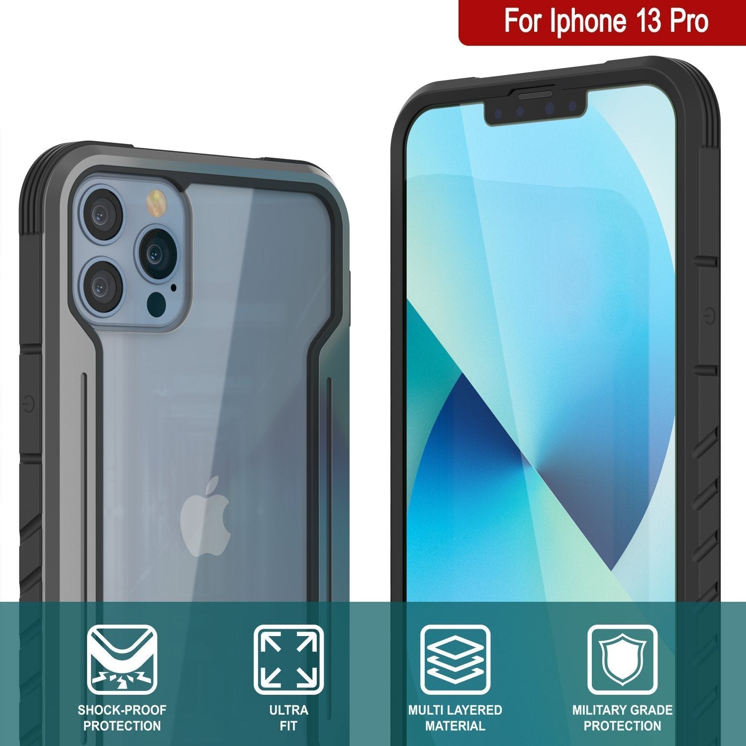 Punkcase iPhone 14 Pro Capa de Defesa Ravenger MAG Protetora de Grau Militar com Camada Multipla [Cinza-Preto]