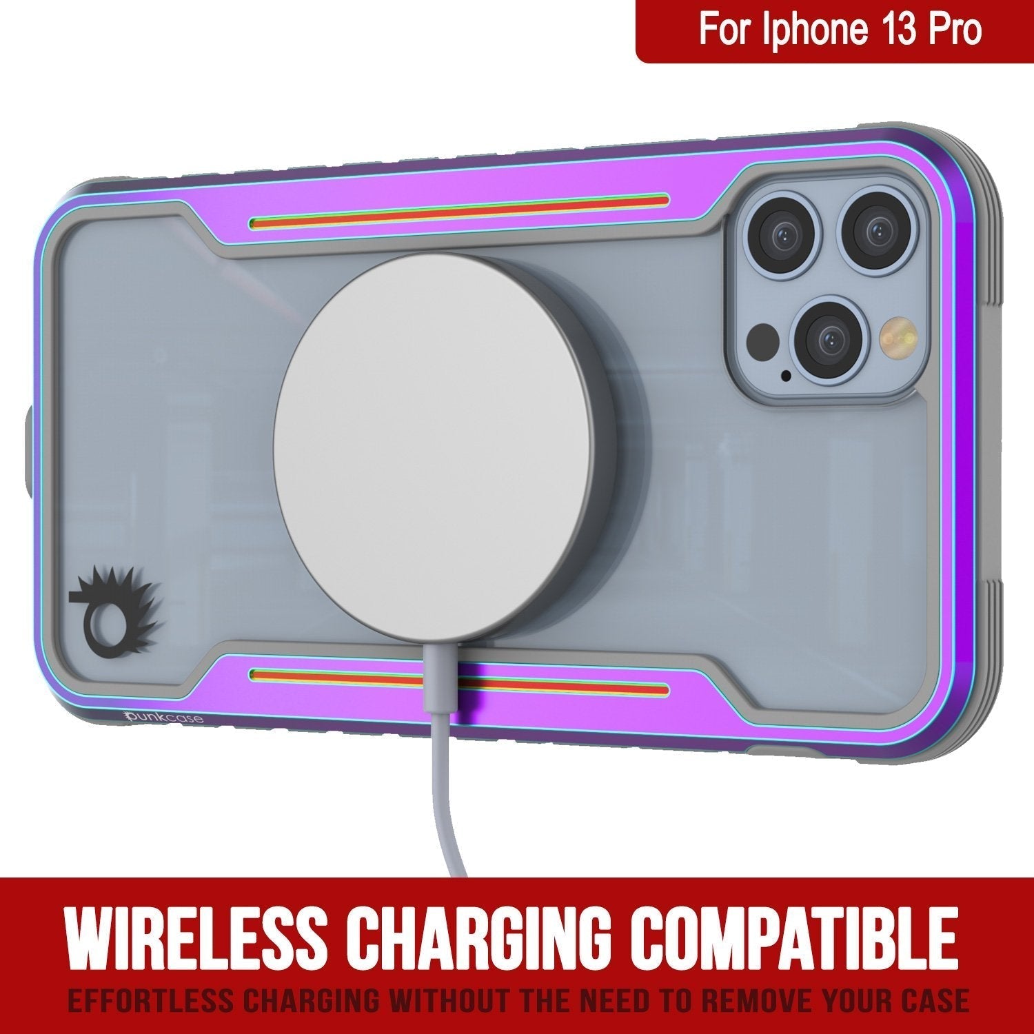 Capa protetora Punkcase iPhone 14 Pro Ravenger MAG Defense de Grau Militar com camada múltipla [Arco-Íris]