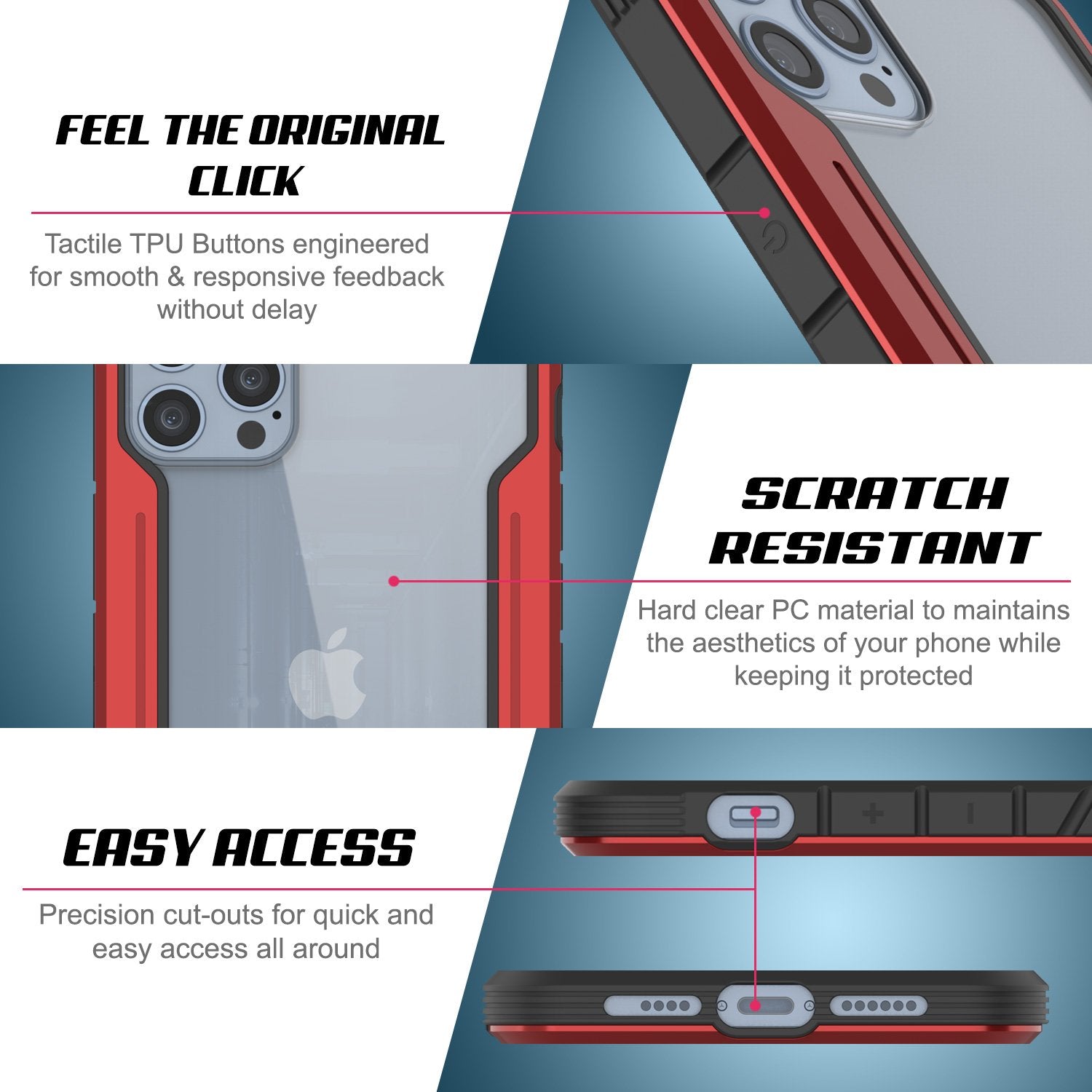 Punkcase Capa Protetora Militar de Grau Militar para iPhone 13 Pro Ravenger [Cinza]