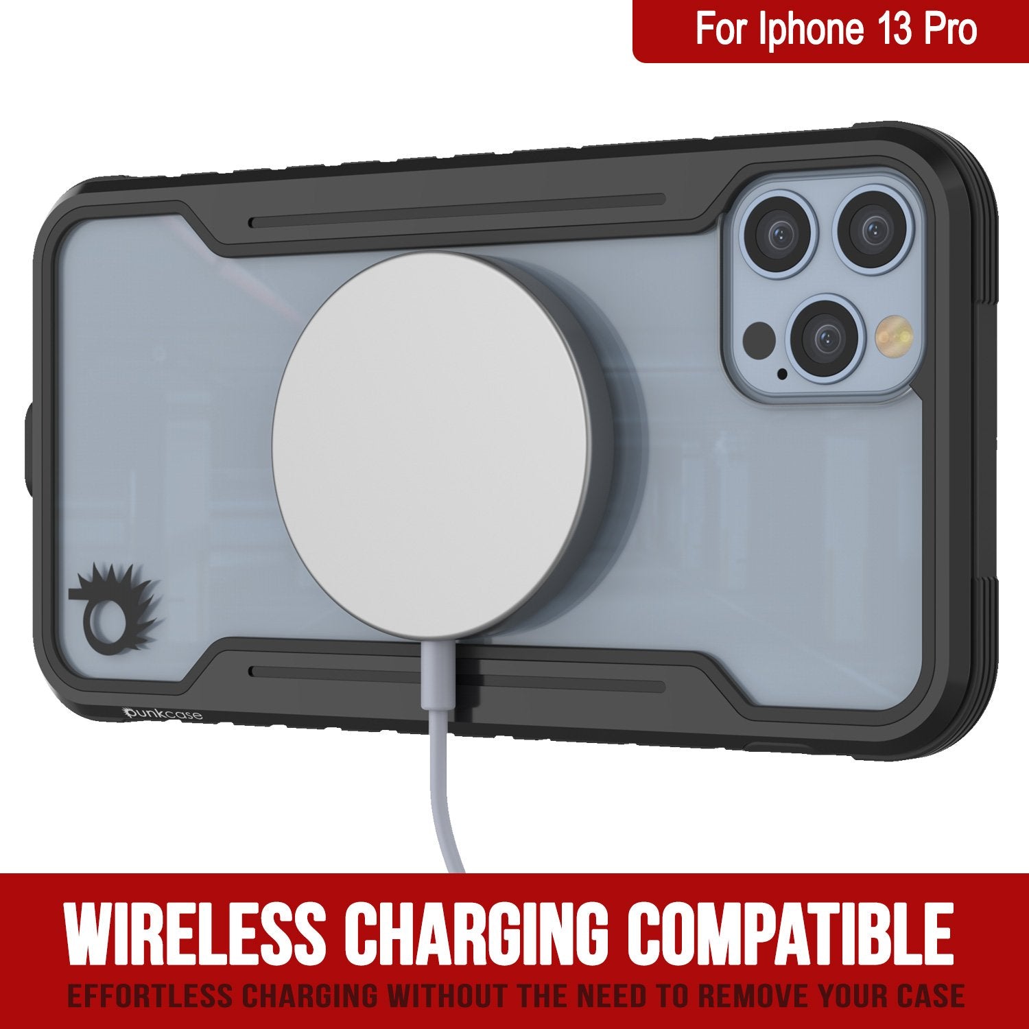 Capa Protetora Punkcase iPhone 13 Pro Ravenger de Grau Militar de Camada Múltipla [Preto]