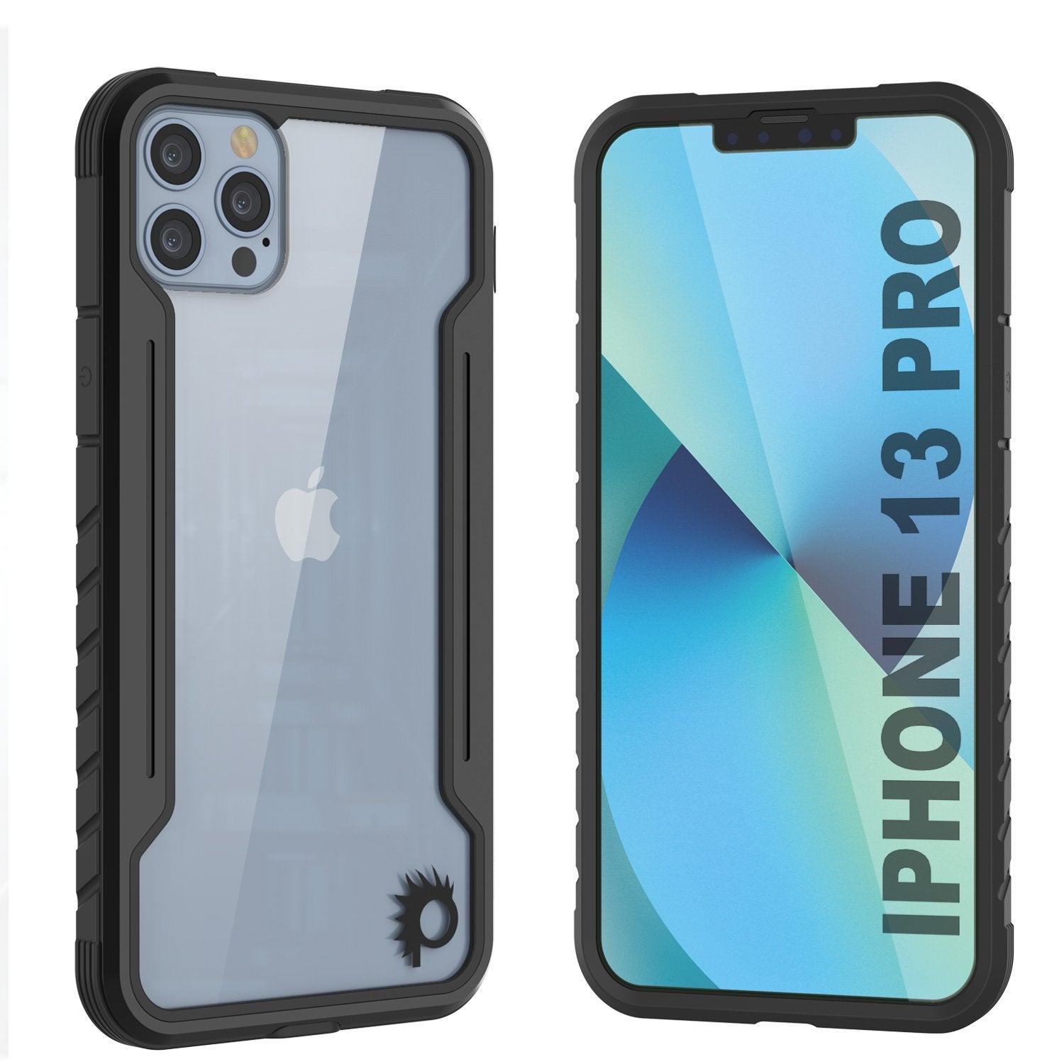 Capa Protetora Punkcase iPhone 13 Pro Ravenger de Grau Militar de Camada Múltipla [Preto]