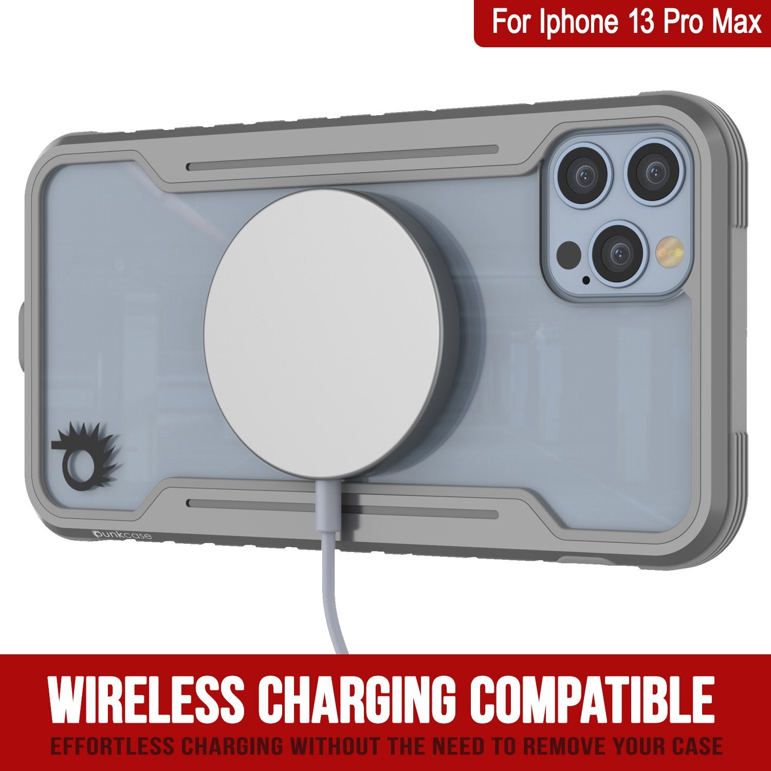 Capa protetora Punkcase iPhone 13 Pro Max Ravenger Grau de Grau Militar Multicamada