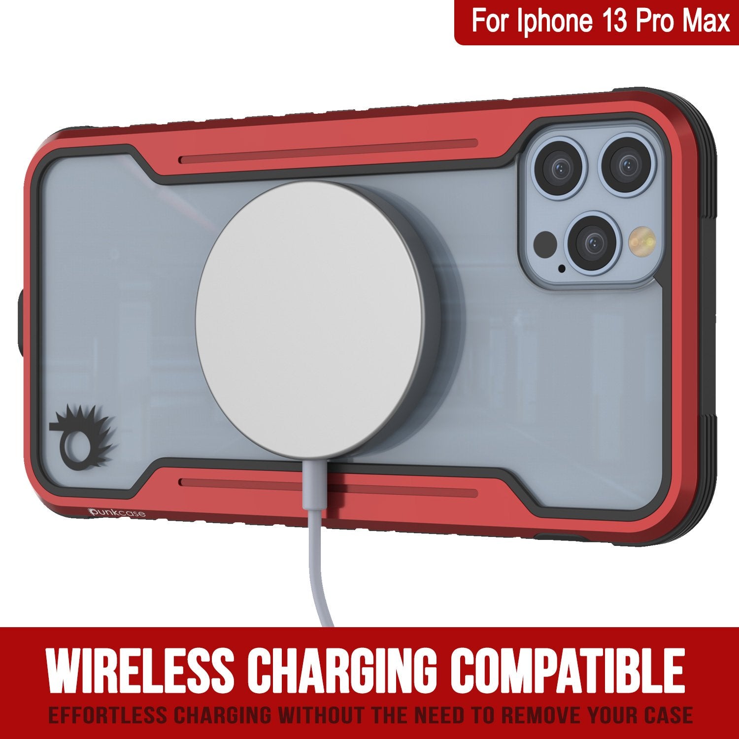 Capa protetora de grau militar Punkcase iPhone 13 Pro Max Raveger para iPhone 13 Pro Max [vermelha]