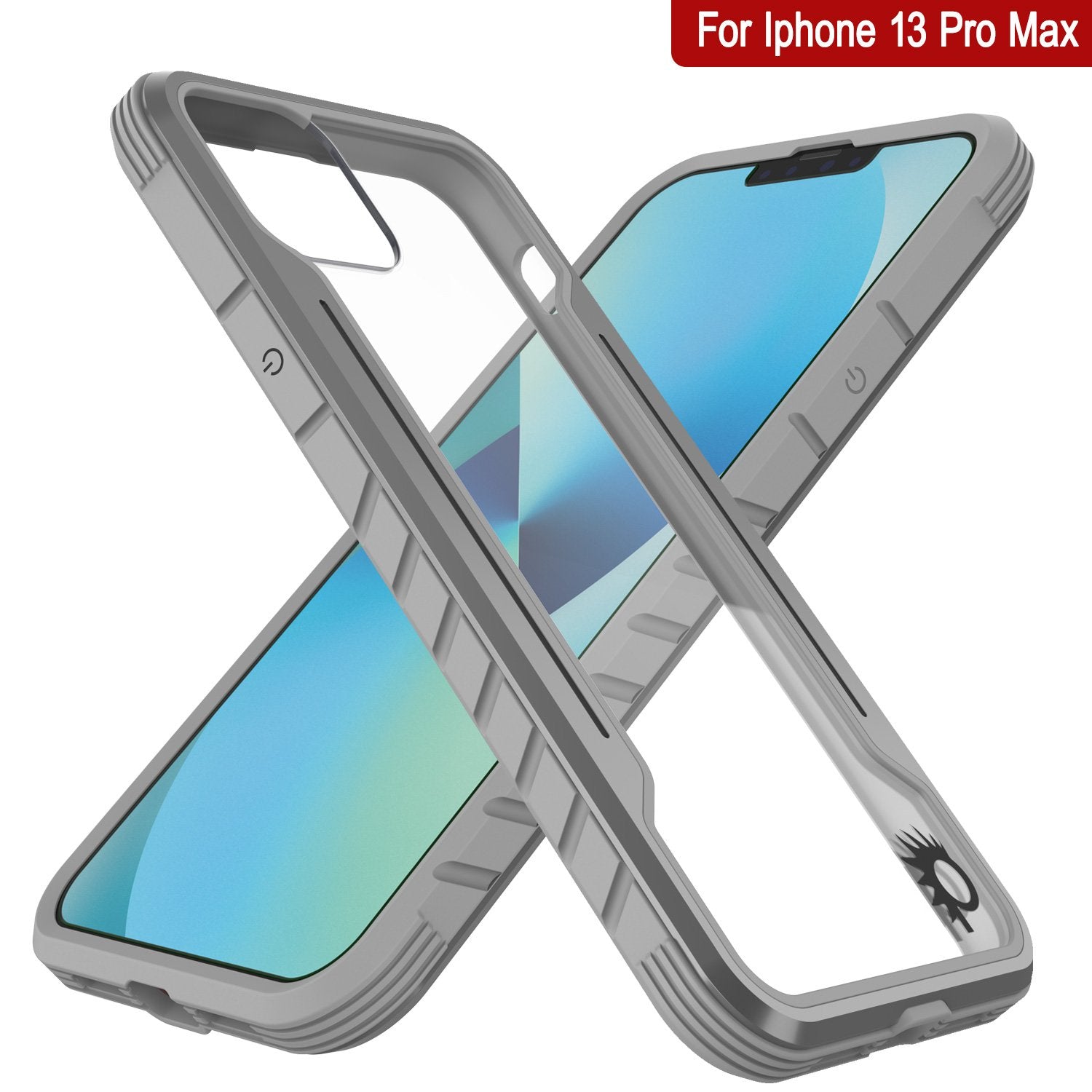 Capa protetora Punkcase iPhone 13 Pro Max Ravenger Grau de Grau Militar Multicamada