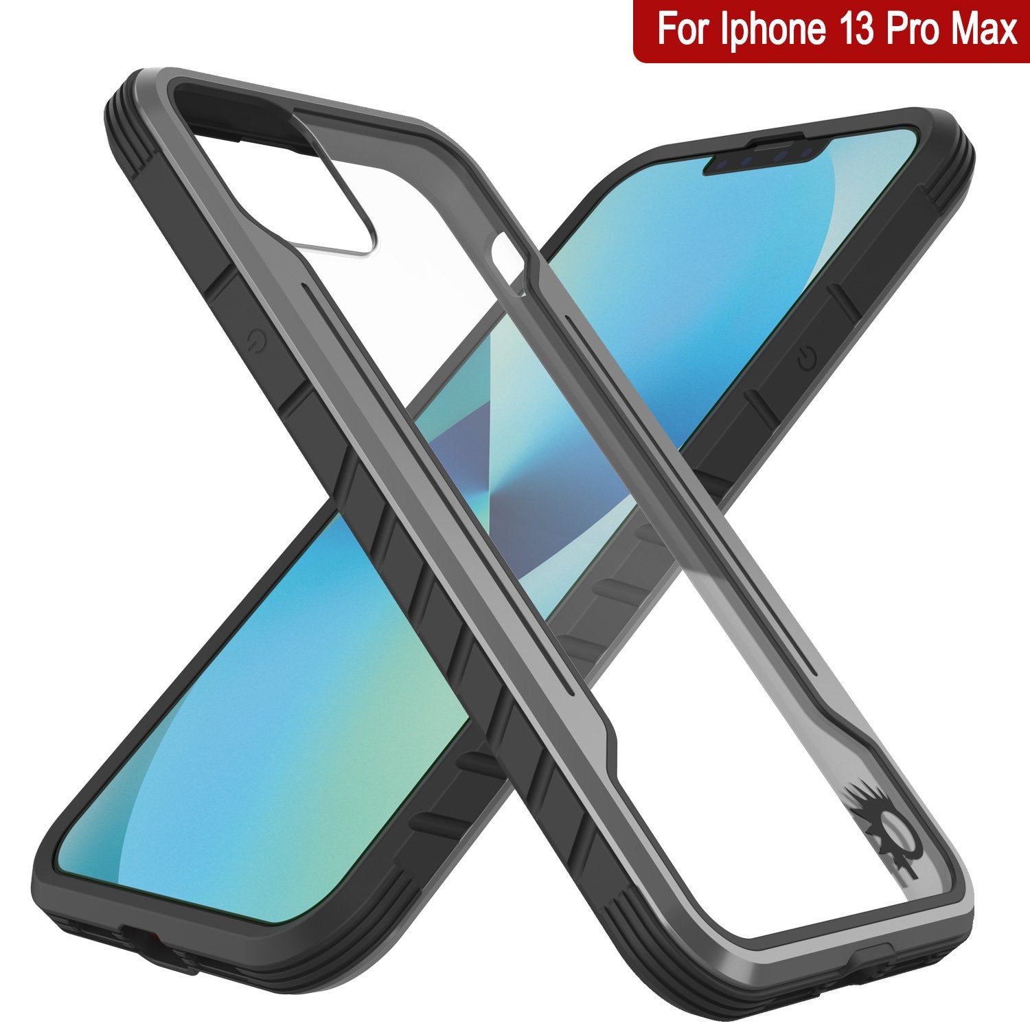 Capa de defesa Punkcase iPhone 14 Pro Max Ravenger MAG Protetora de Grau Militar de Camada Múltipla [Cinza-Preto]