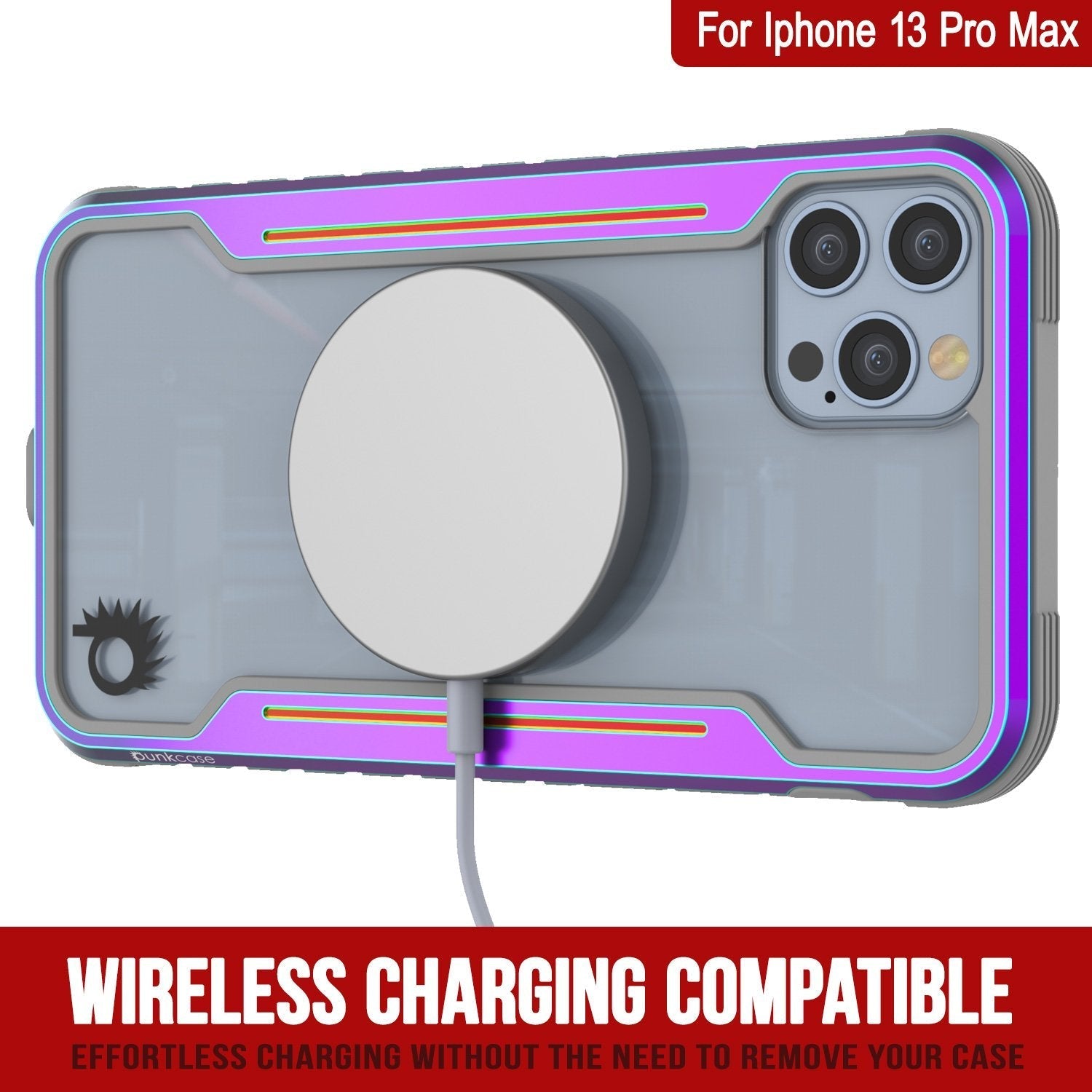 Capa Protetora Militar Multicamada Punkcase iPhone 13 Pro Max Ravenger [Arco-Íris]