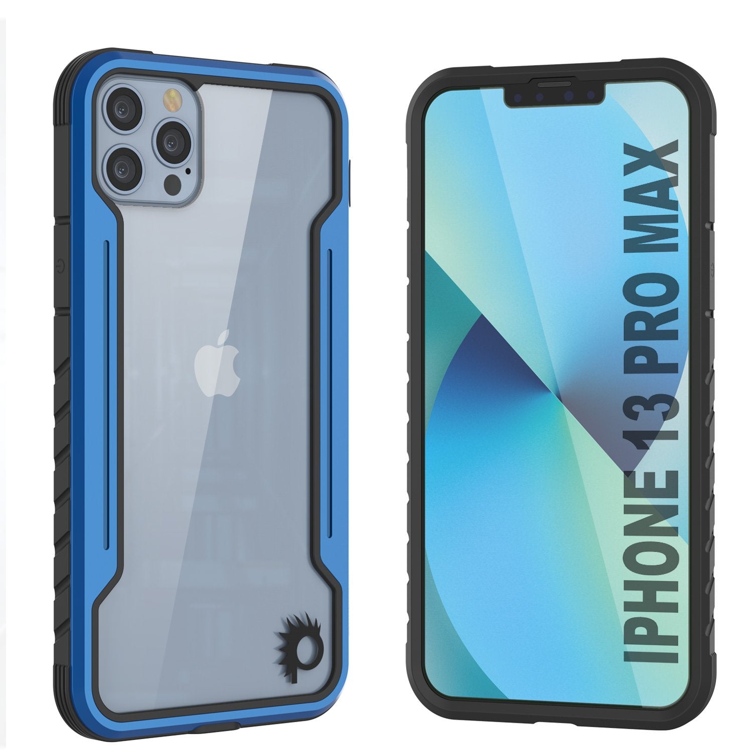 Capa protetora Punkcase iPhone 13 Pro Max Ravenger Grau Militar de Grau Militar de Grau Militar Multicamadas [Azul Marinho]