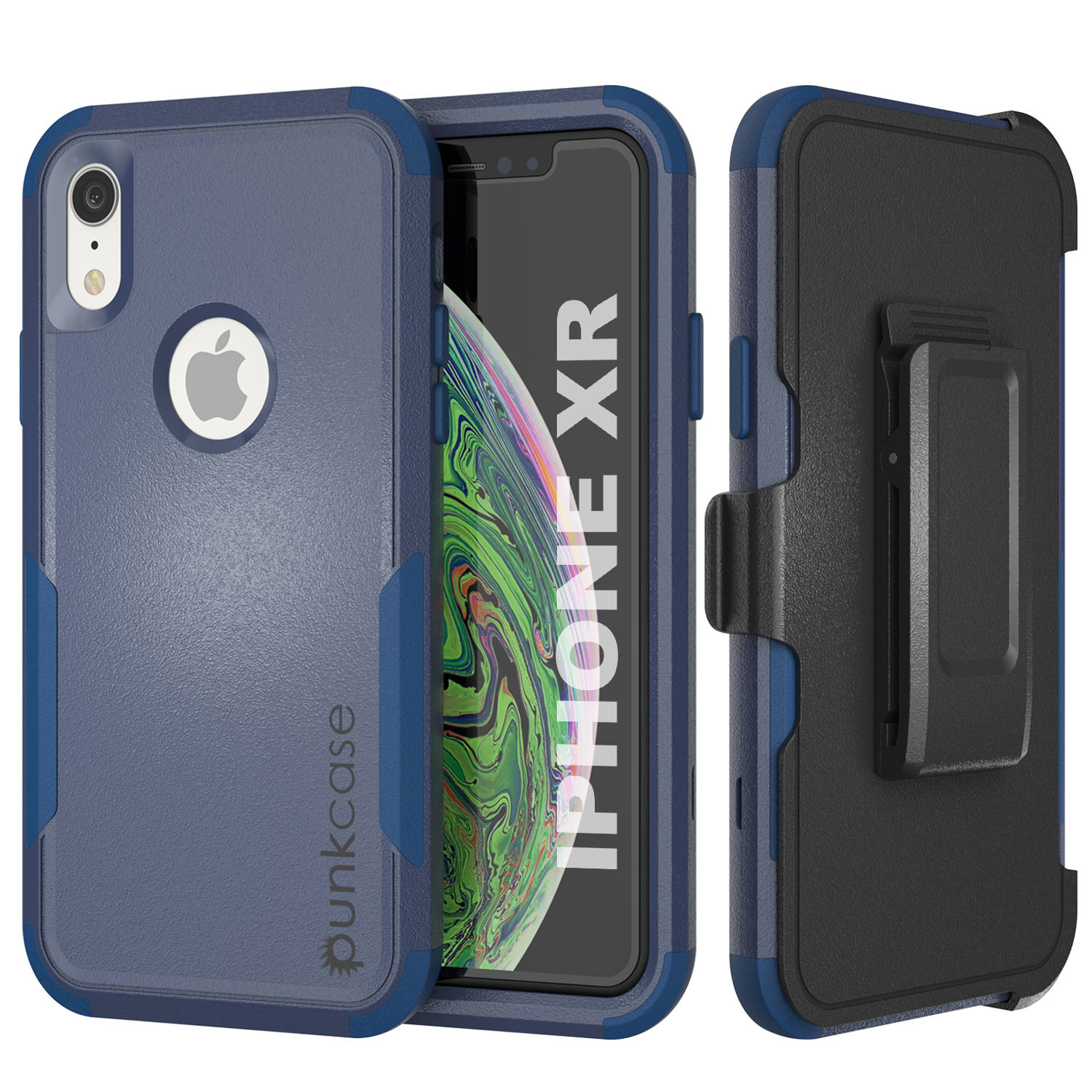 Punkcase para iPhone XR Estojo de Cinto Multicamadas Holster [Série Patron] [Marinha]