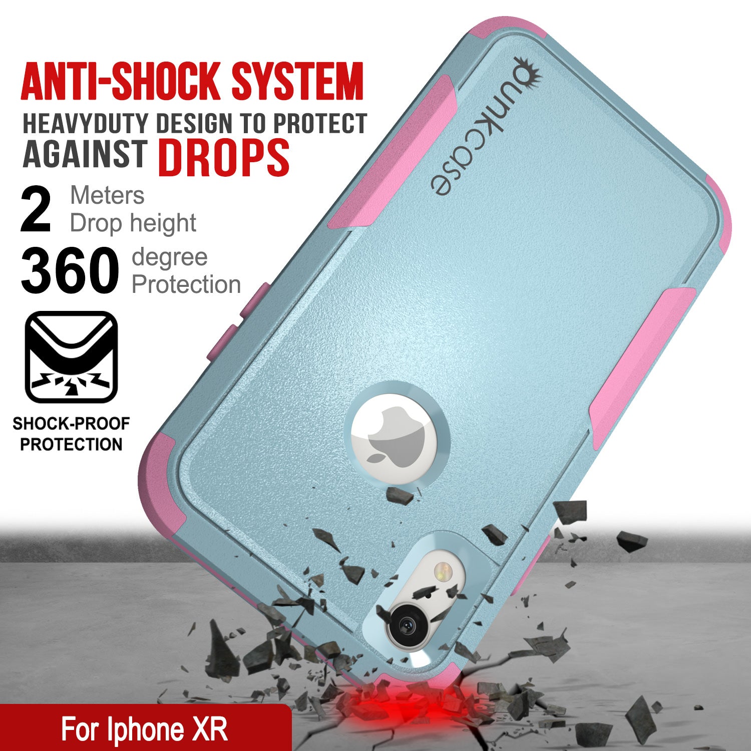 Punkcase for iPhone XR Belt Clip Multilayer Holster Case [Patron Series] [Mint-Pink] (Color in image: Mint)