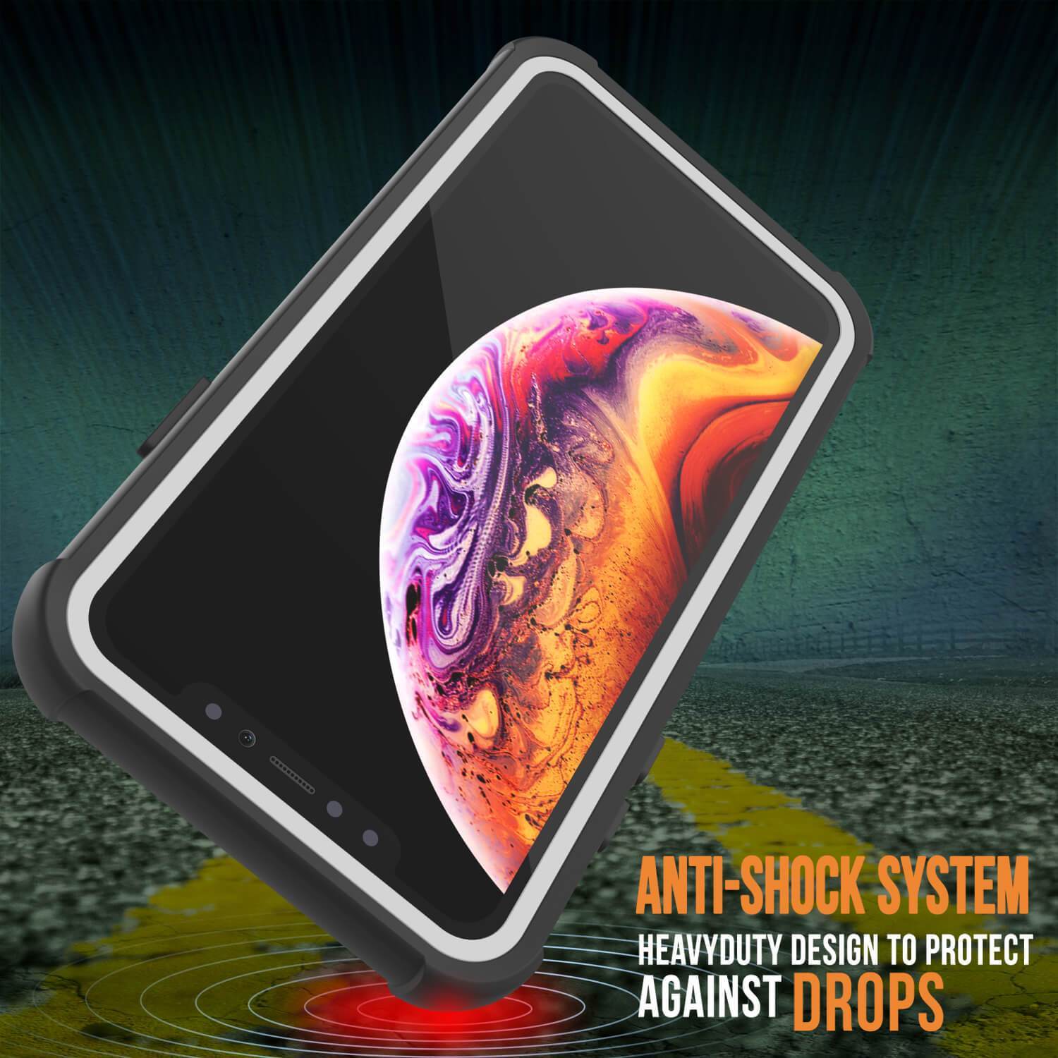 Capinha PunkCase para iPhone XR, [Série Spartan] Capinha resistente, robusta e transparente com protetor de tela [Branco]