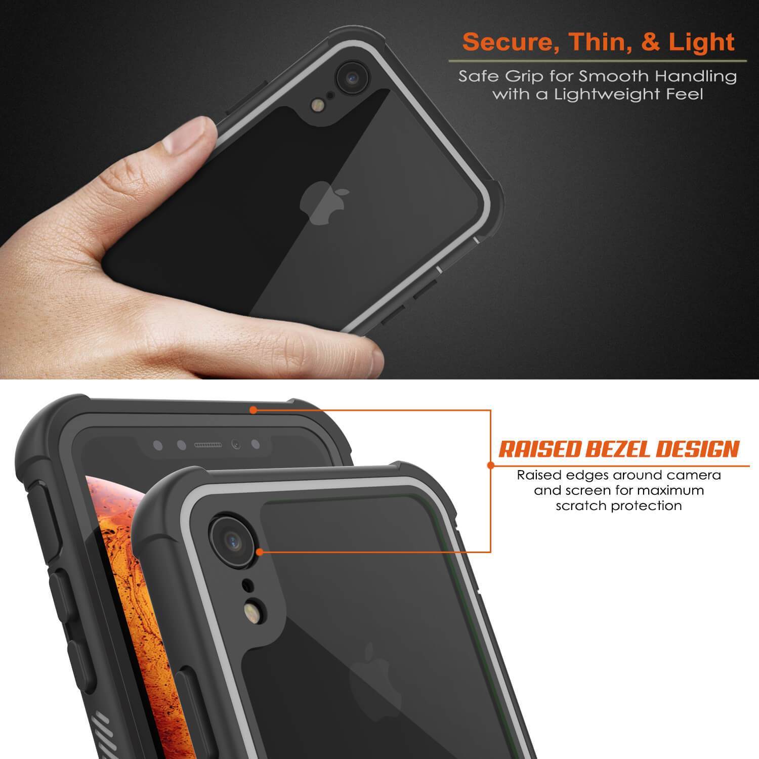 Capinha PunkCase para iPhone XR, [Série Spartan] Capinha resistente, robusta e transparente com protetor de tela [Preto]