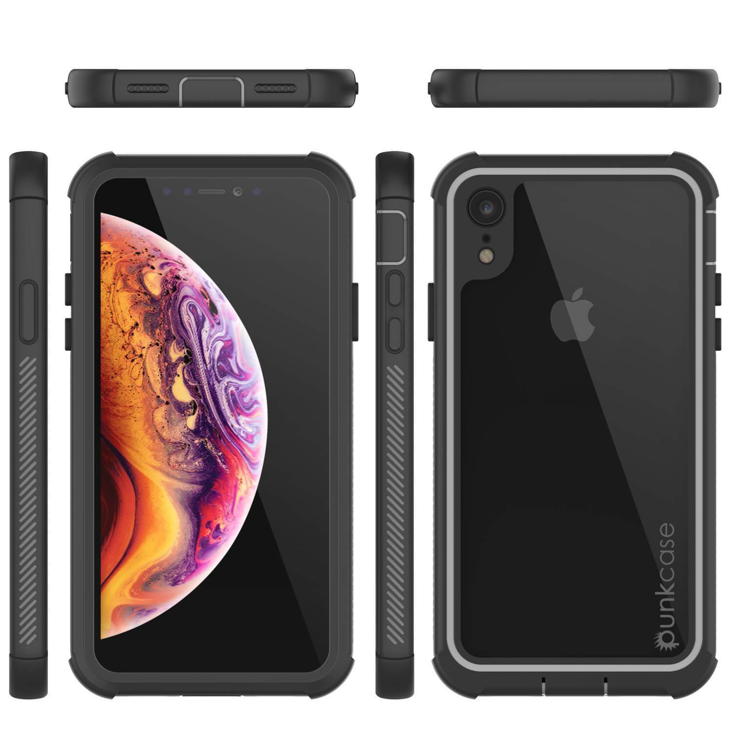 Capinha PunkCase para iPhone XR, [Série Spartan] Capinha resistente, robusta e transparente com protetor de tela [Preto]