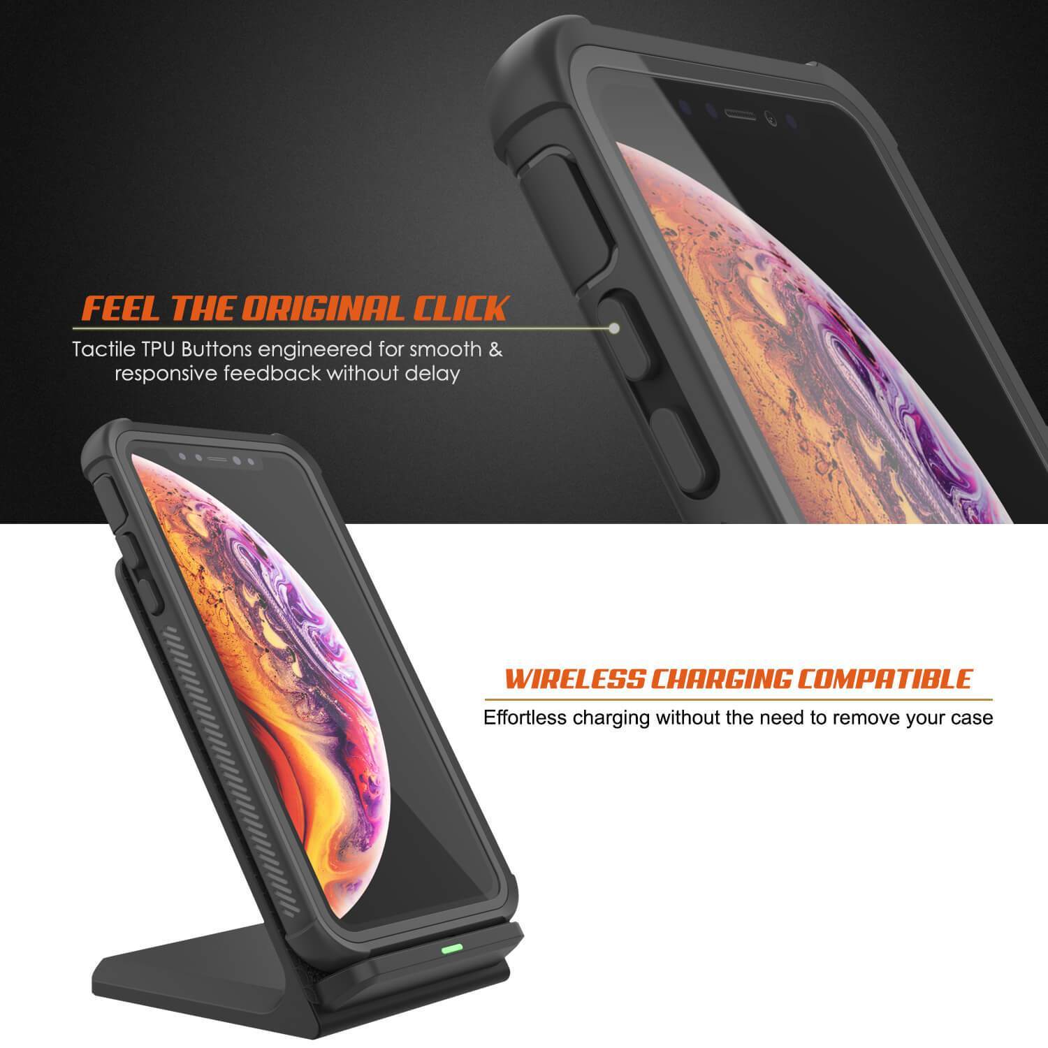 Capinha PunkCase para iPhone XR, [Série Spartan] Capinha resistente, robusta e transparente com protetor de tela [Preto]