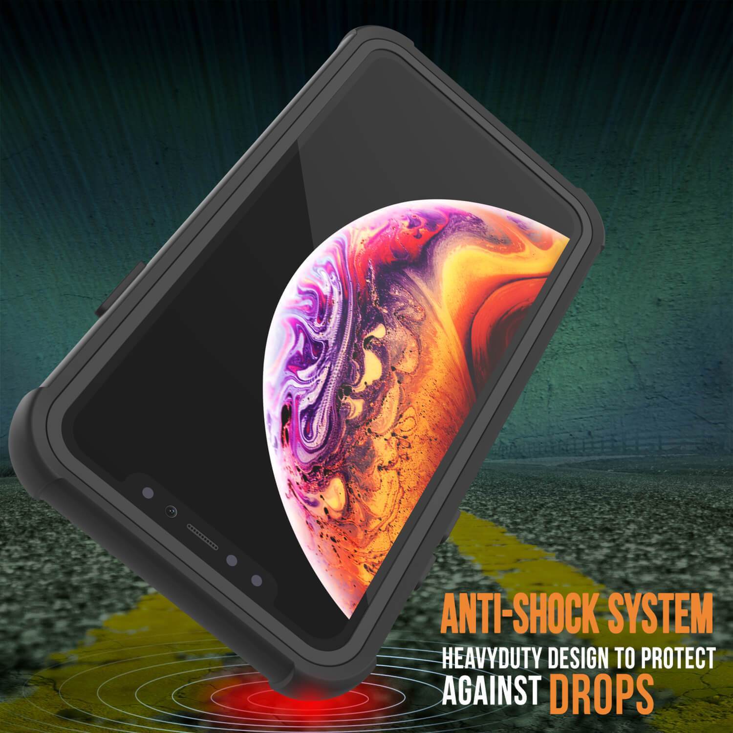 Capinha PunkCase para iPhone XR, [Série Spartan] Capinha resistente, robusta e transparente com protetor de tela [Preto]