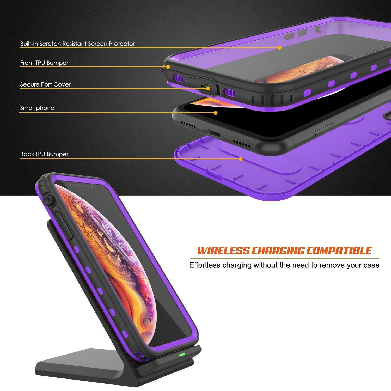 Capa à prova d'água para iPhone XR, Punkcase [Série KickStud] Capa Armor [Roxo]