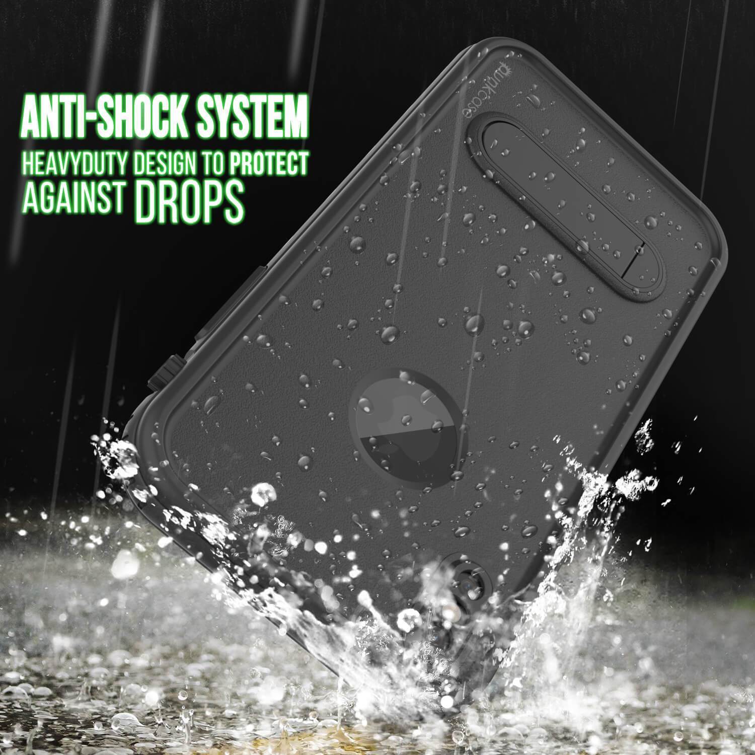 Capa à prova d'água para iPhone XR, Punkcase [Série KickStud] Capa de armadura [Preto]