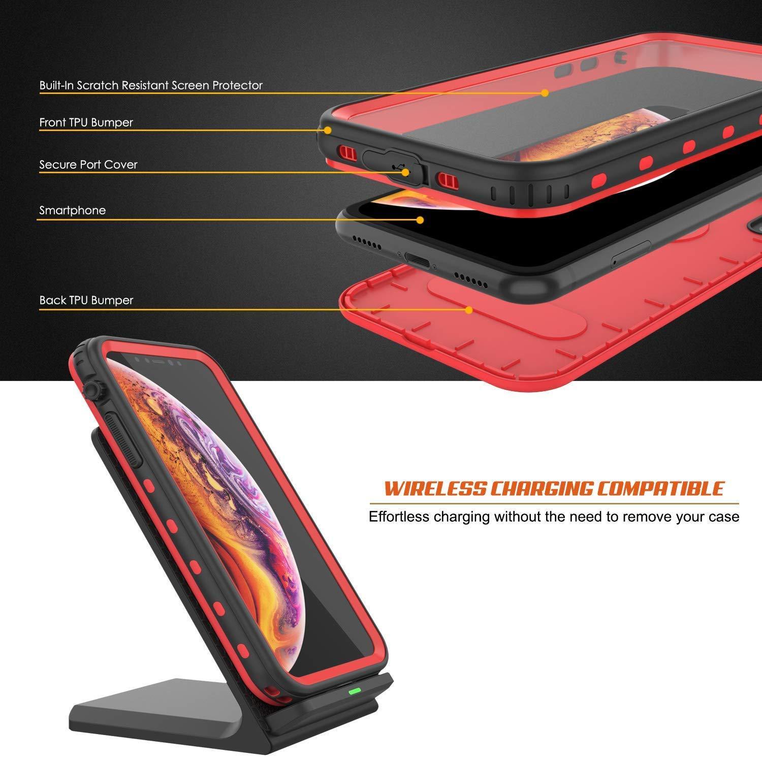 Capa à prova d'água para iPhone XR, Punkcase [Série KickStud] Capa Blindada [Vermelha]