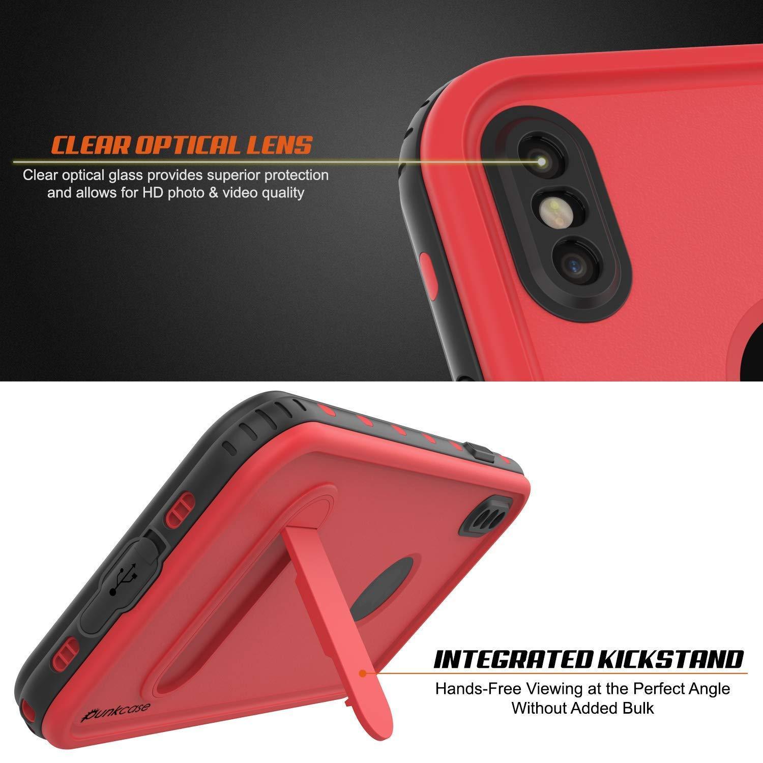 Capa à prova d'água para iPhone XR, Punkcase [Série KickStud] Capa Blindada [Vermelha]