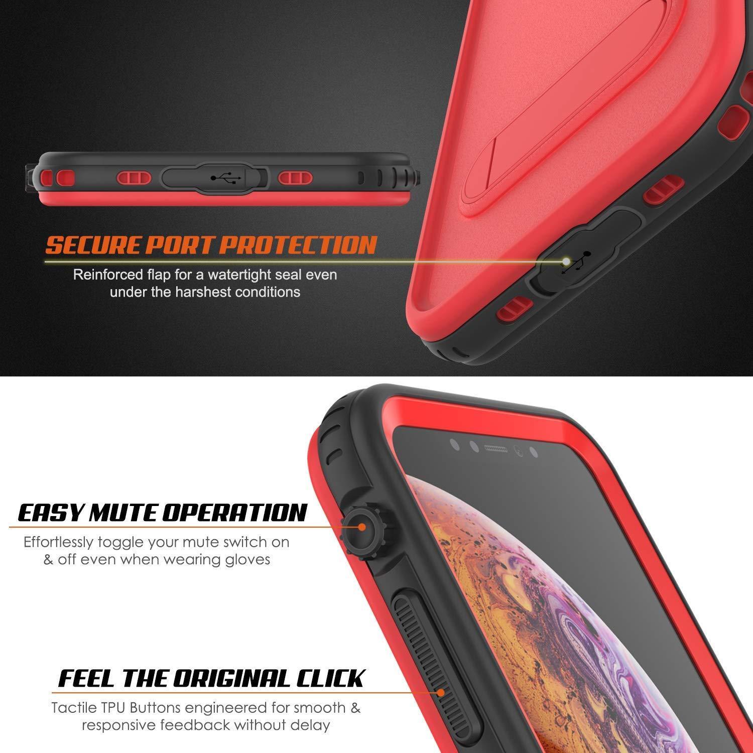 Capa à prova d'água para iPhone XR, Punkcase [Série KickStud] Capa Blindada [Vermelha]
