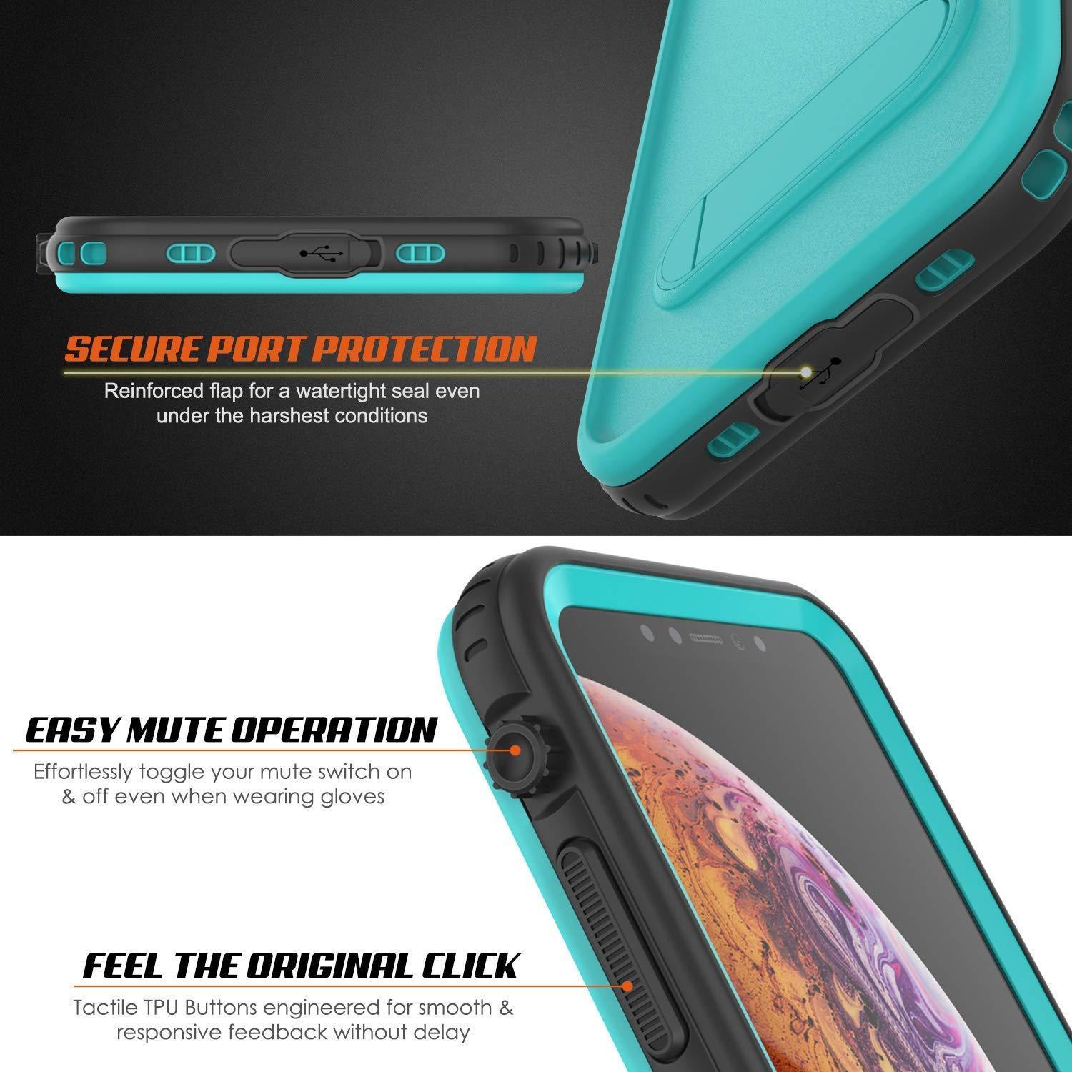 Capa à prova d'água para iPhone XR, Punkcase [Série KickStud] Capa Armor [Azul-petróleo]