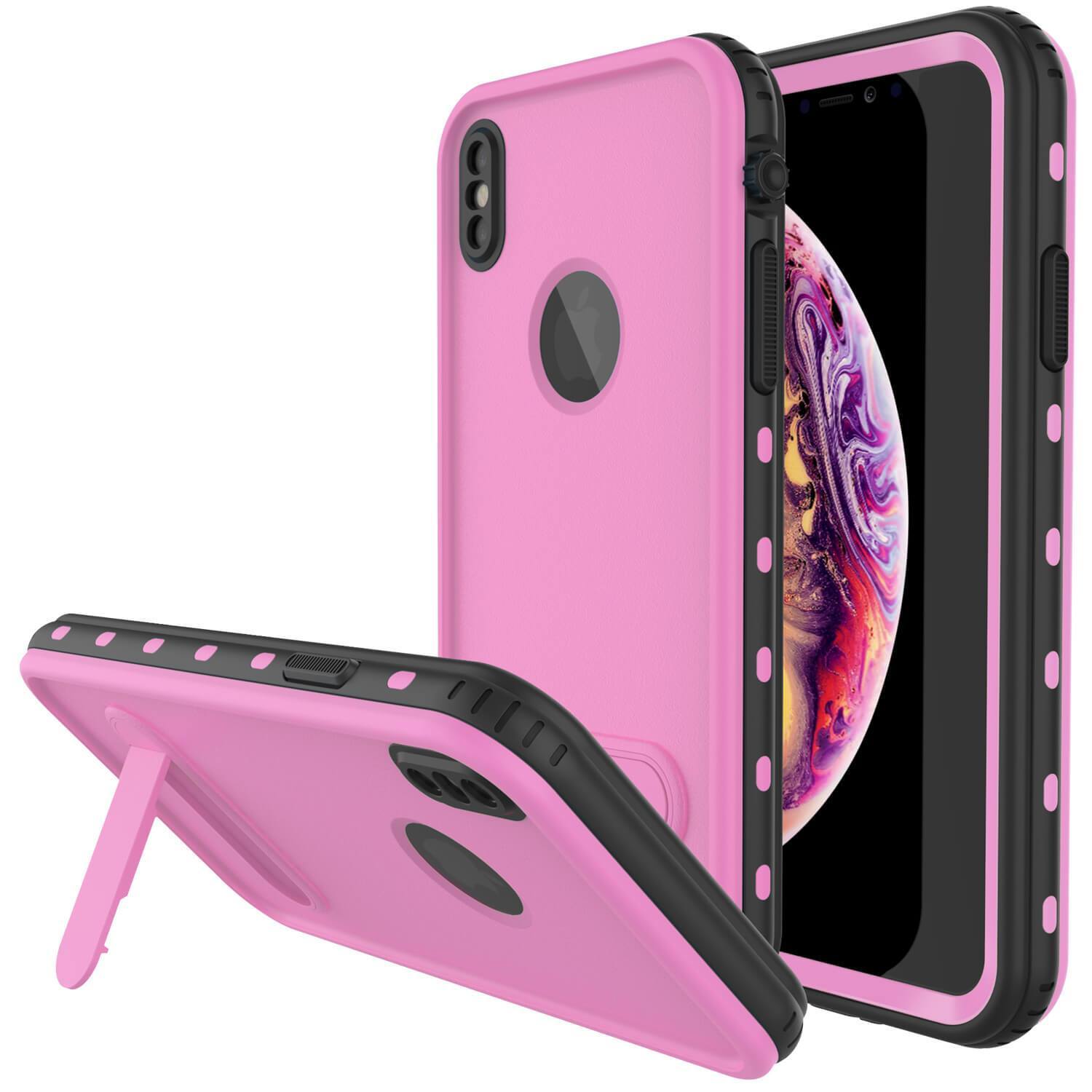 Capa à prova d'água para iPhone XR, Punkcase [Série KickStud] Capa de armadura [Rosa]