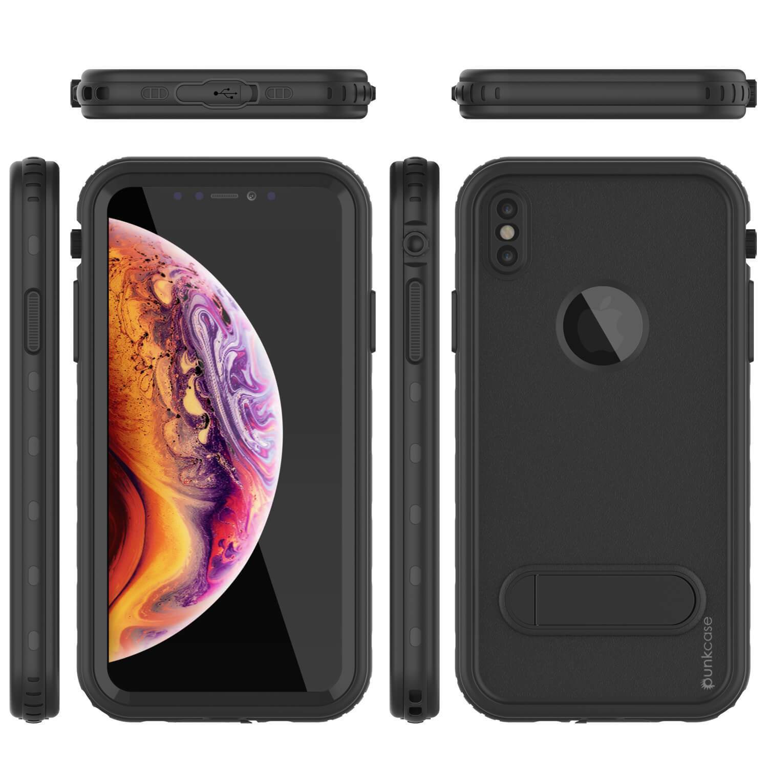 Capa à prova d'água para iPhone XR, Punkcase [Série KickStud] Capa de armadura [Preto]