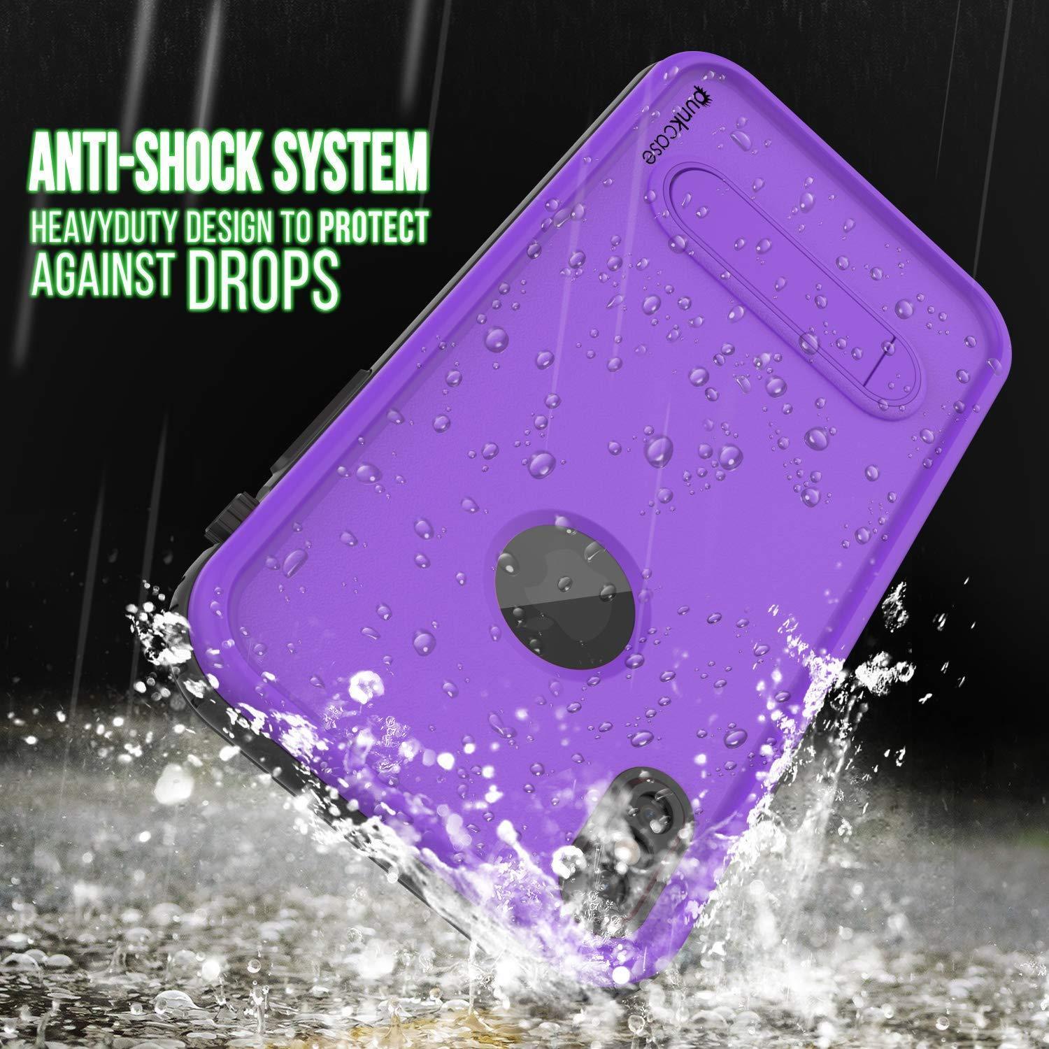 Capa à prova d'água para iPhone XR, Punkcase [Série KickStud] Capa Armor [Roxo]