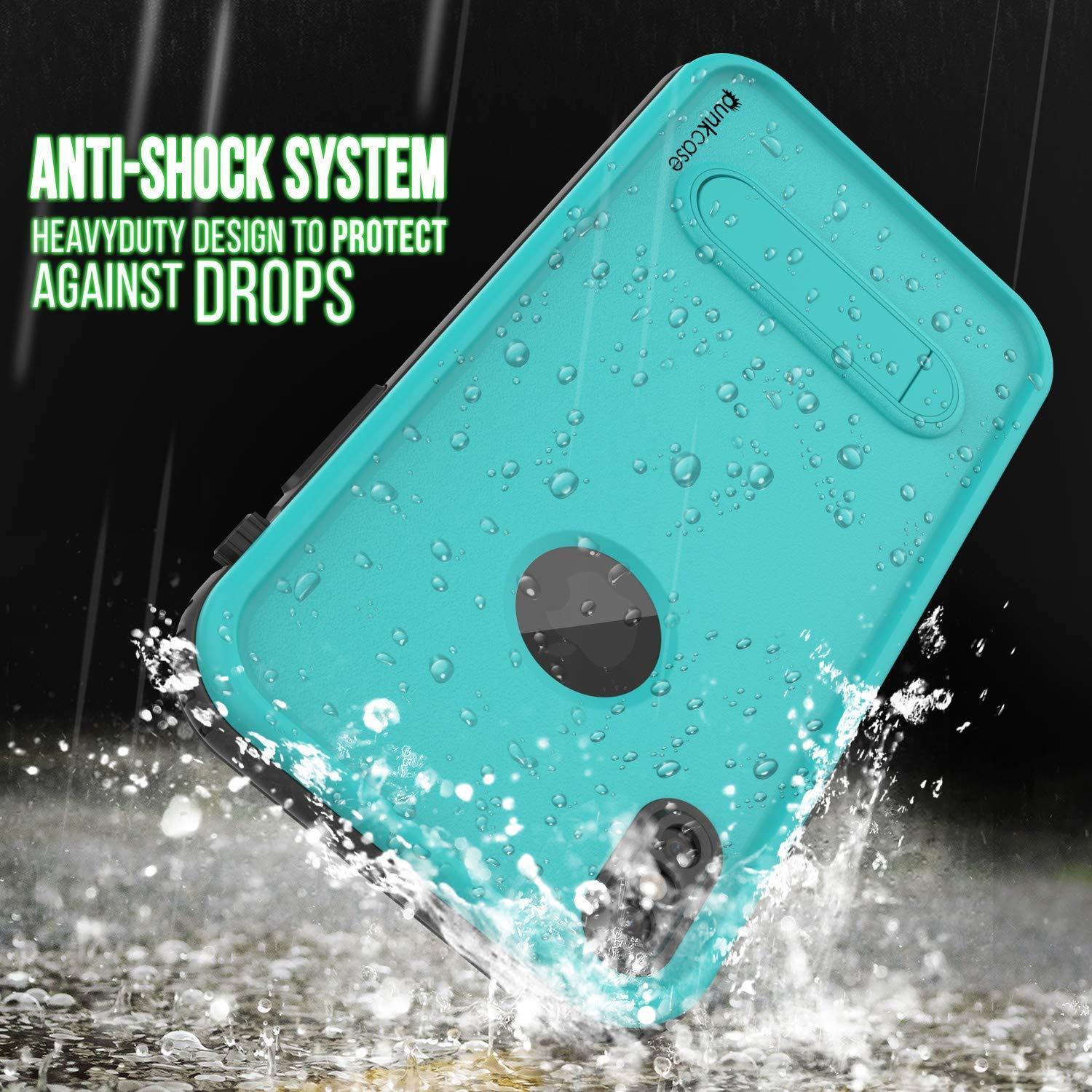 Capa à prova d'água para iPhone XR, Punkcase [Série KickStud] Capa Armor [Azul-petróleo]