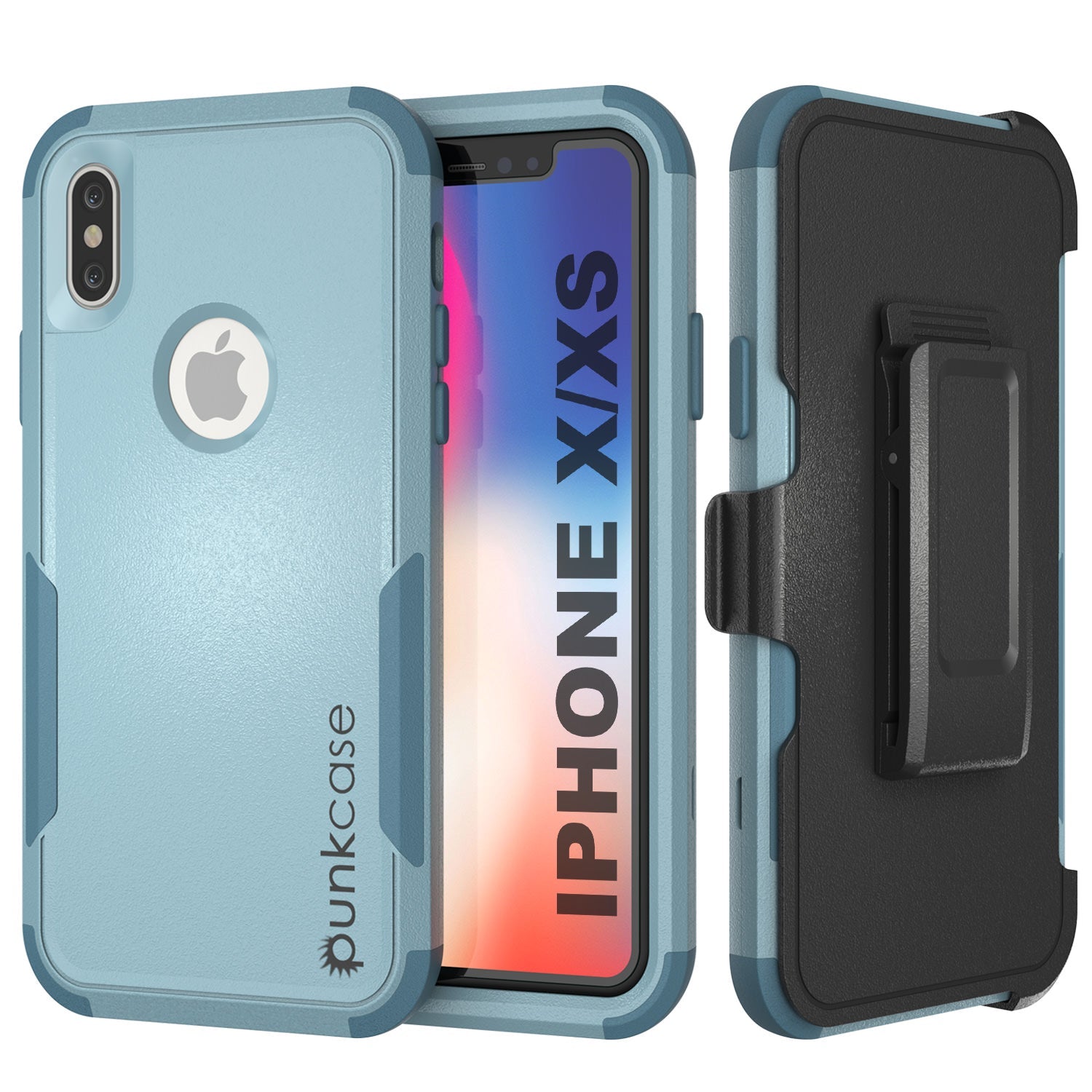 Punkcase para iPhone XS Holster de Clip de Cinto de Multicamada [Série Patron] [Menta]