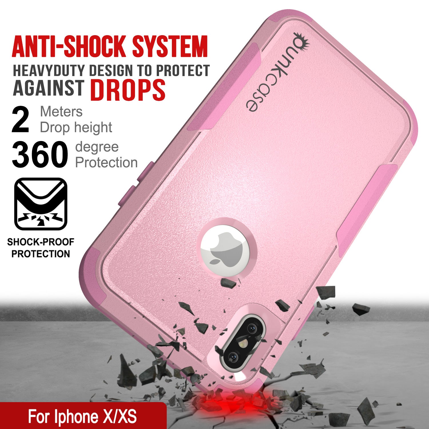 Punkcase for iPhone XS Belt Clip Multilayer Holster Case [Patron Series] [Pink] (Color in image: Navy)