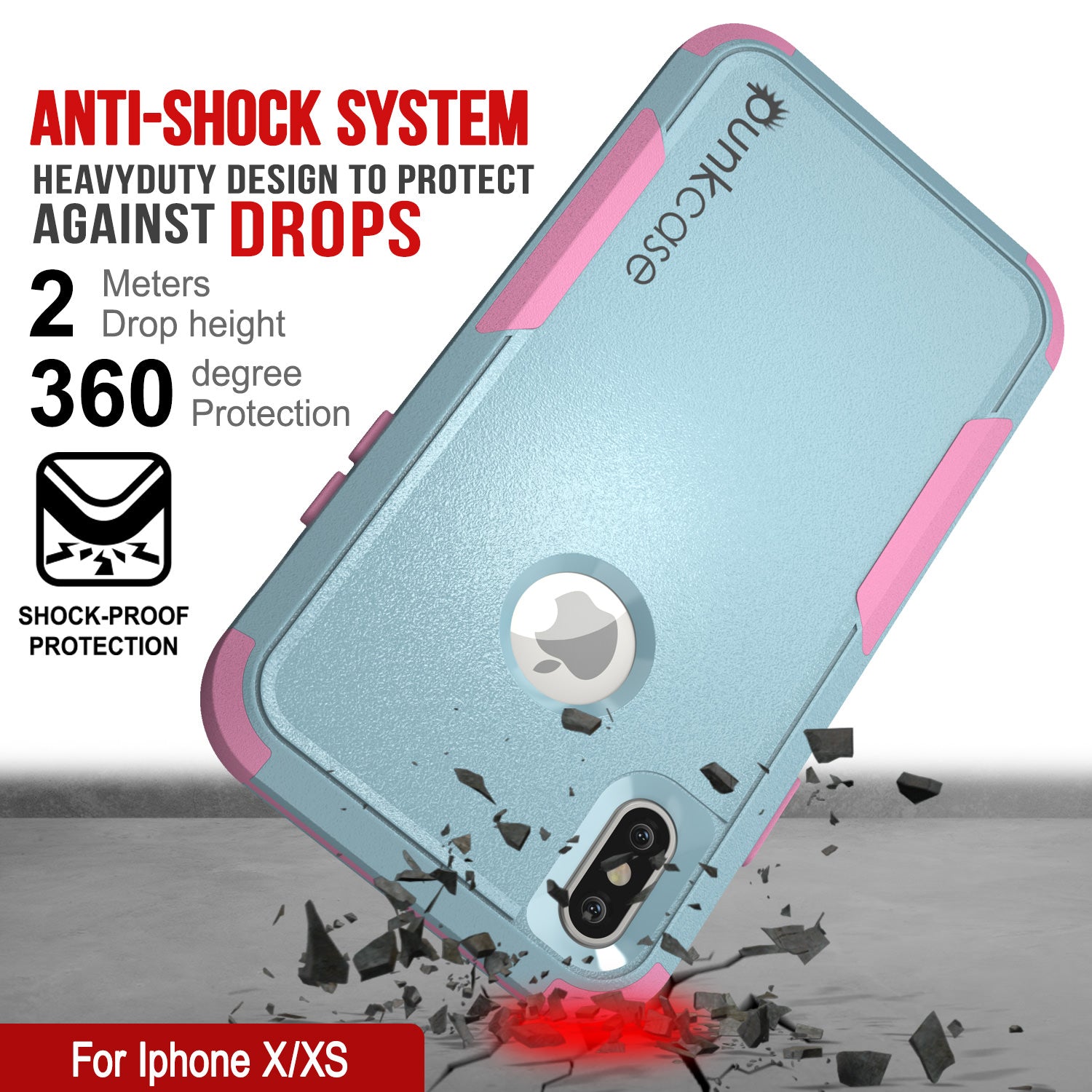 Punkcase for iPhone X Belt Clip Multilayer Holster Case [Patron Series] [Mint-Pink] (Color in image: Mint)