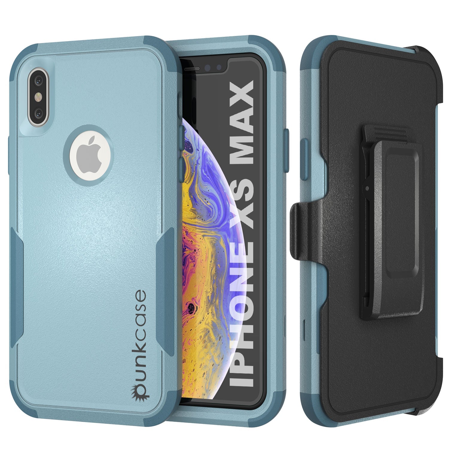 Capa Punkcase para iPhone XS Max com clip de cinto, estojo de múltiplas camadas [Série Patron] [Mint]